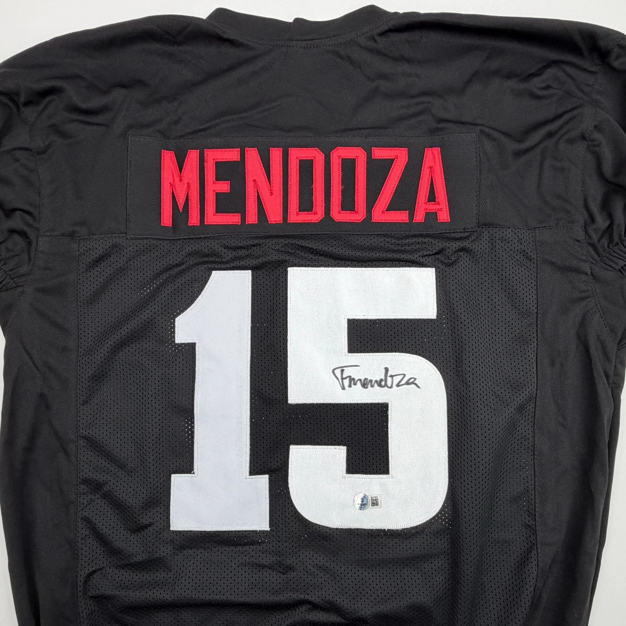 Autographed/Signed Fernando Mendoza Indiana Black College Football Jersey Beckett BAS COA - Image 2