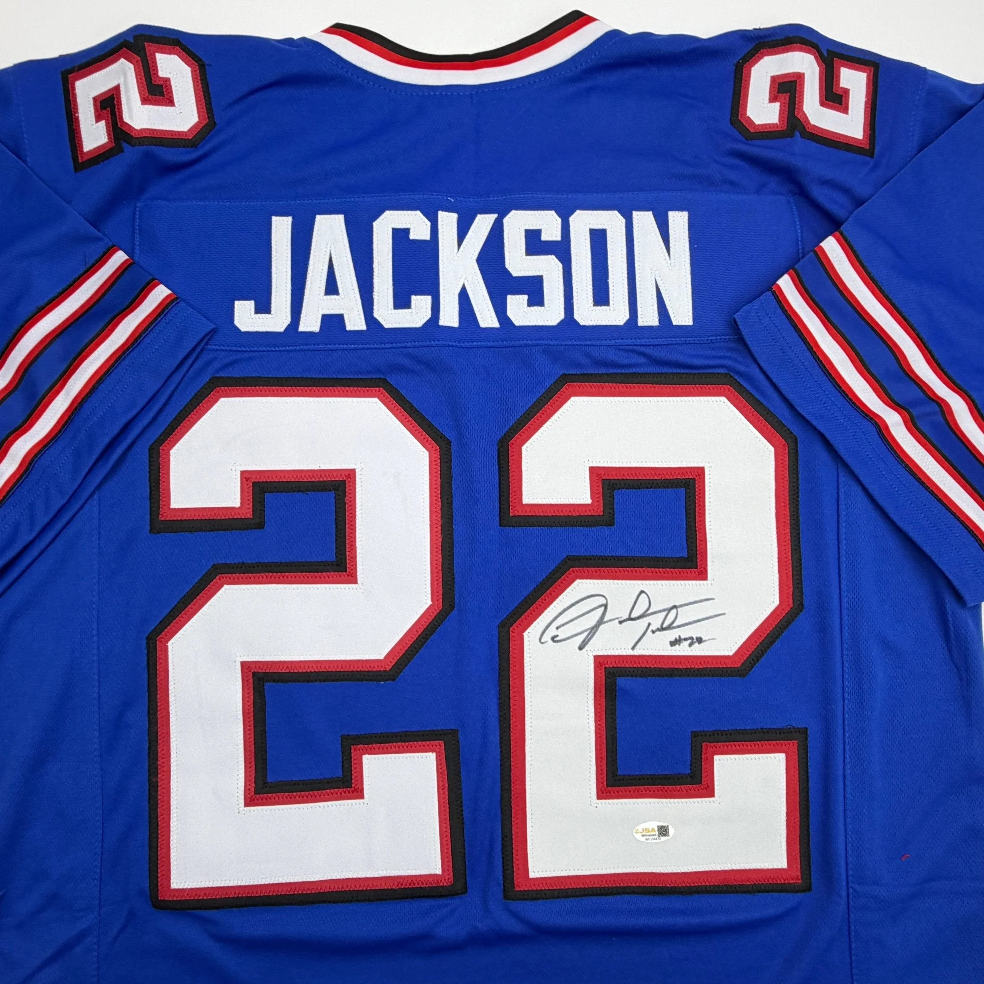 Autographed/Signed Fred Jackson Buffalo Blue Football Jersey JSA COA - Image 2