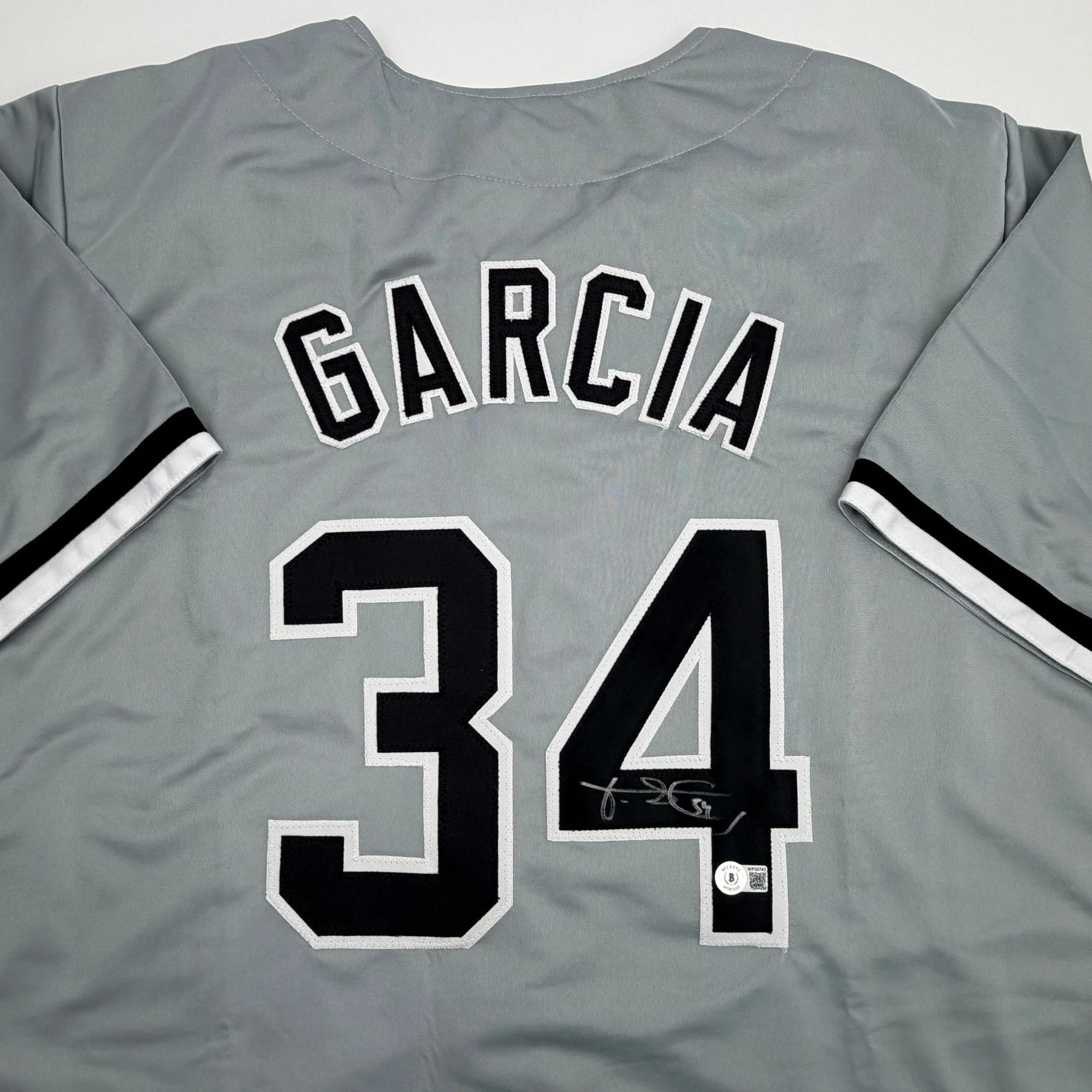 Autographed/Signed Freddy Garcia Chicago Grey Baseball Jersey Beckett BAS COA - Image 2