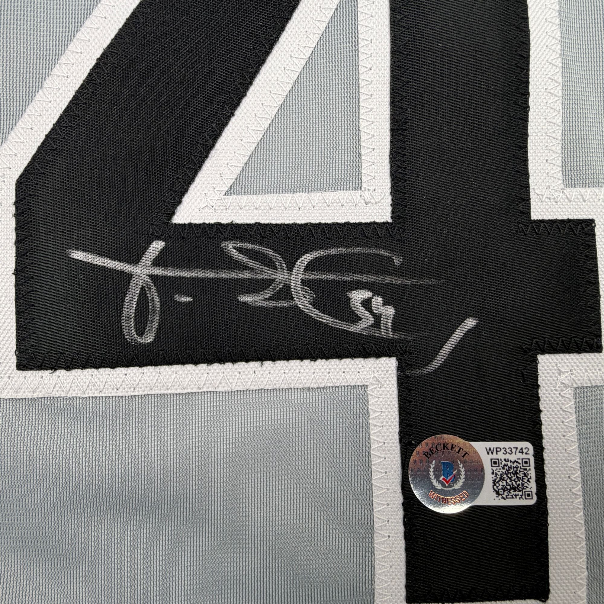 Autographed/Signed Freddy Garcia Chicago Grey Baseball Jersey Beckett BAS COA - Image 3