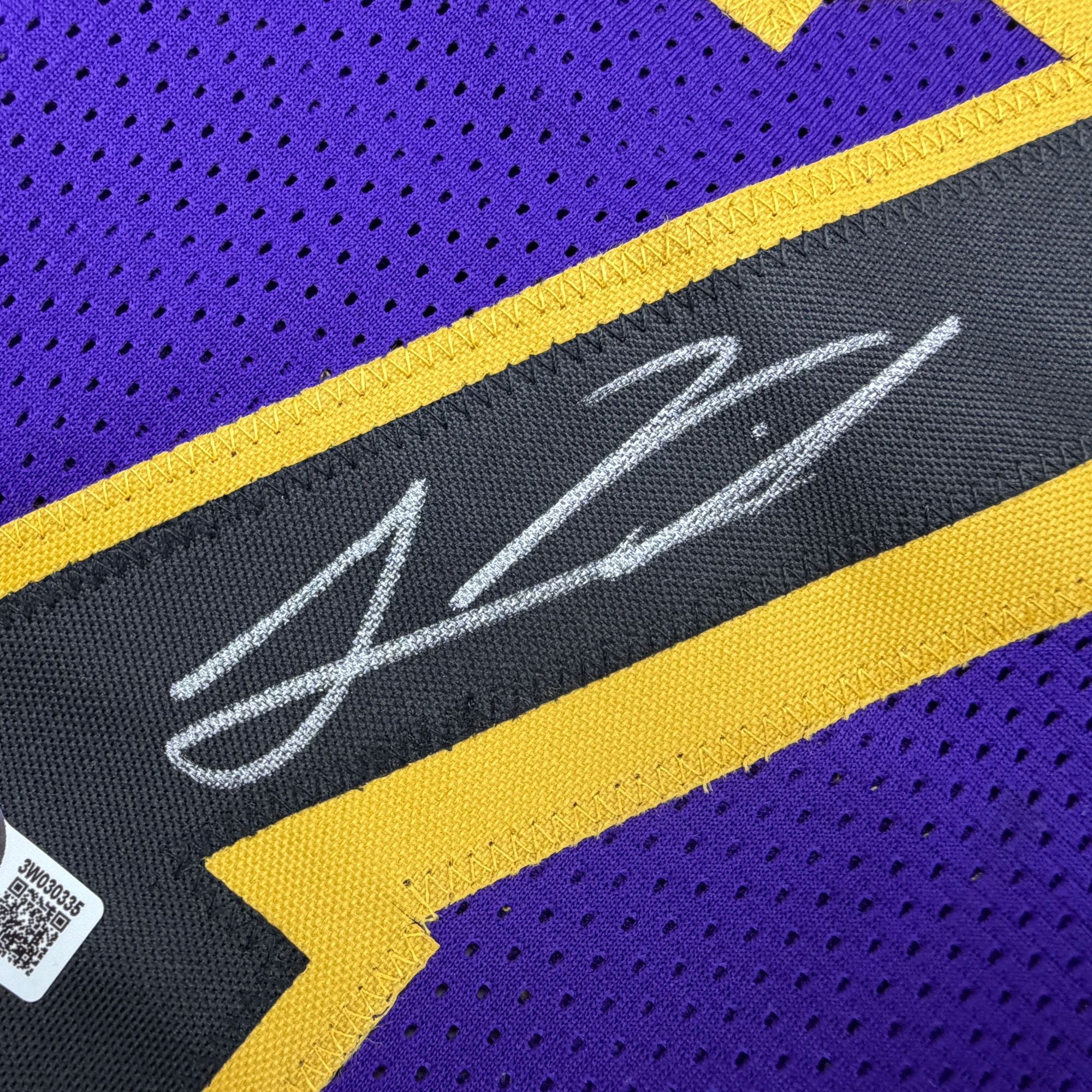 Autographed/Signed Gabe Vincent Los Angeles Purple Basketball Jersey Beckett BAS COA - Image 3