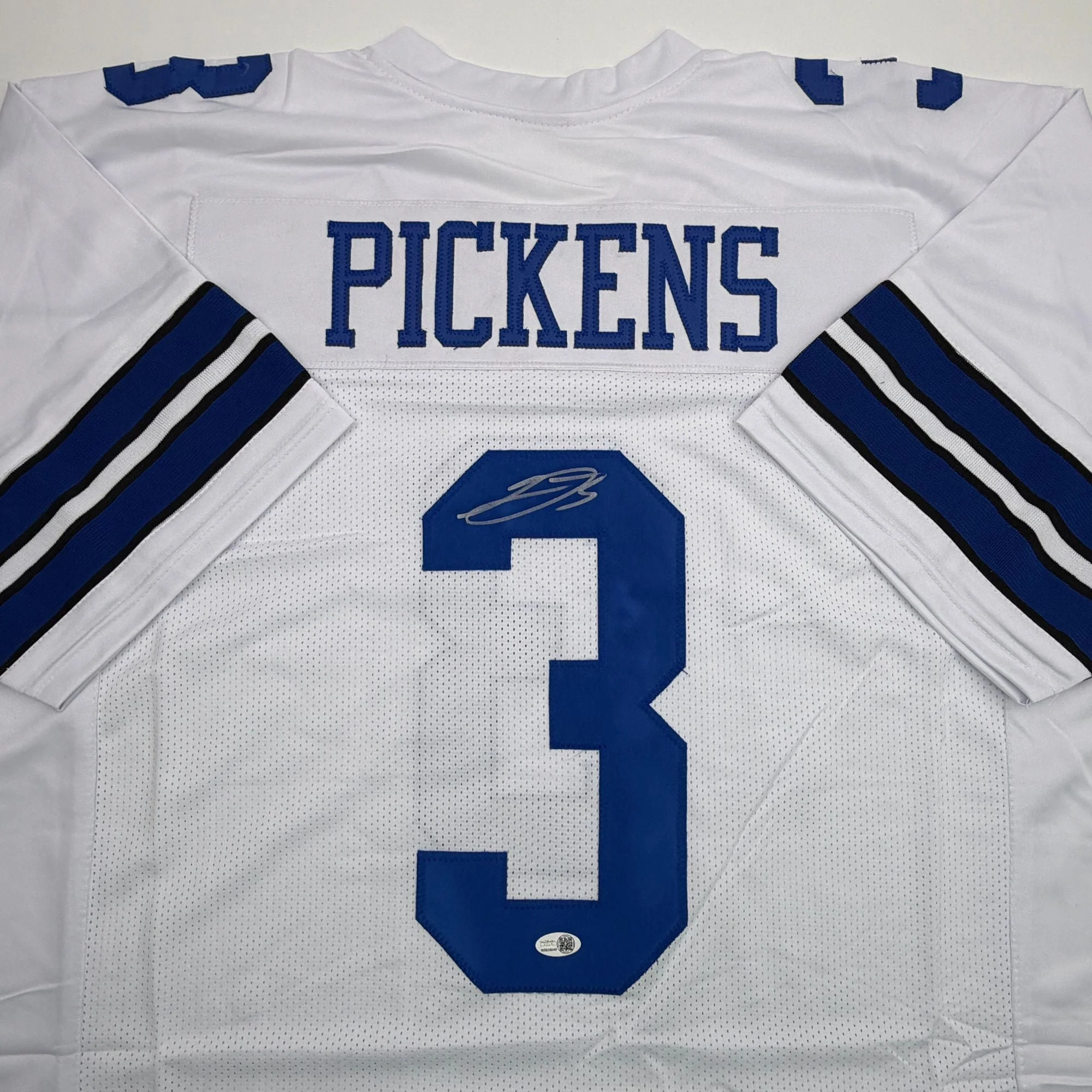 Autographed/Signed George Pickens Dallas White Football Jersey JSA COA - Image 2