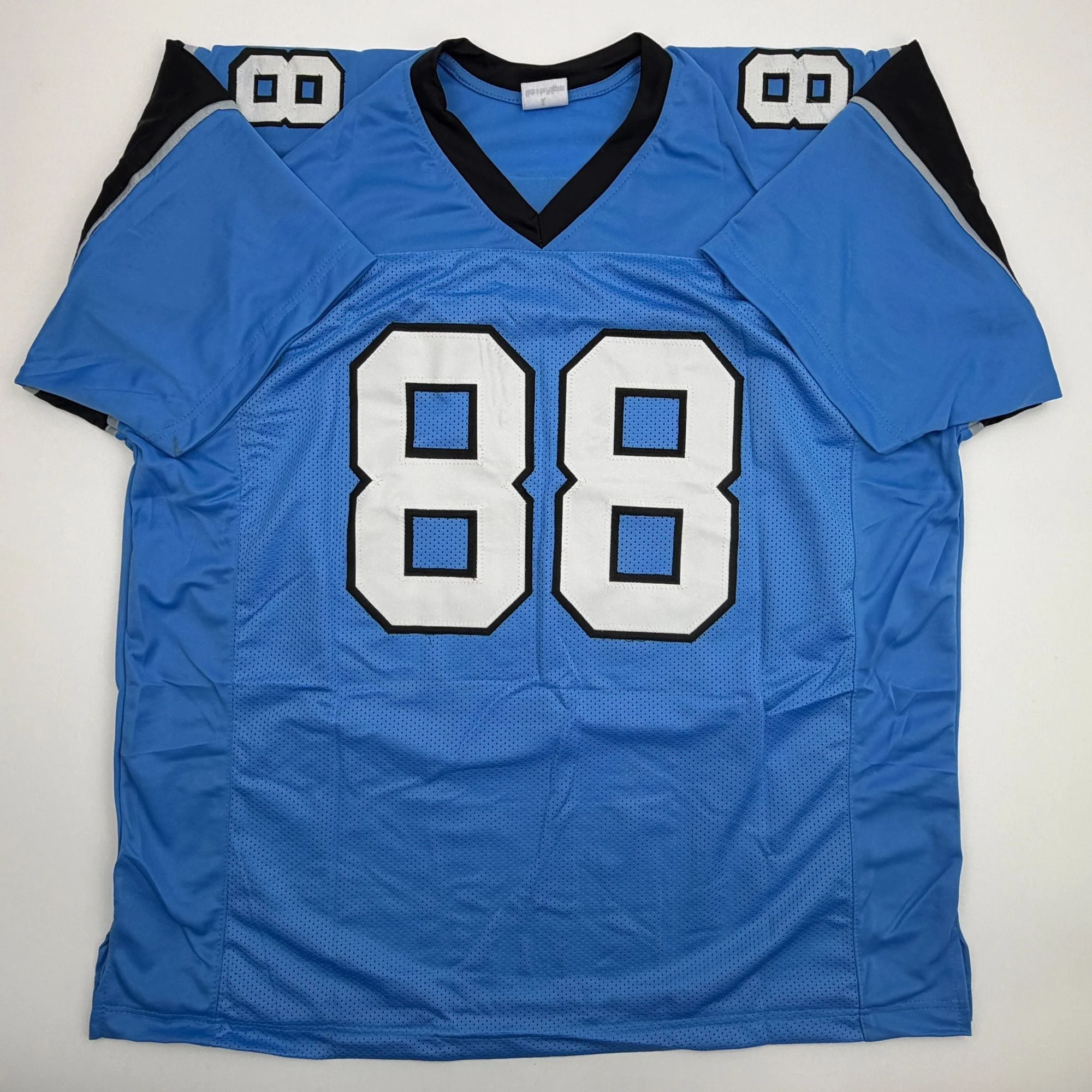 Autographed/Signed Greg Olsen Carolina Blue Football Jersey Beckett BAS COA - Image 4