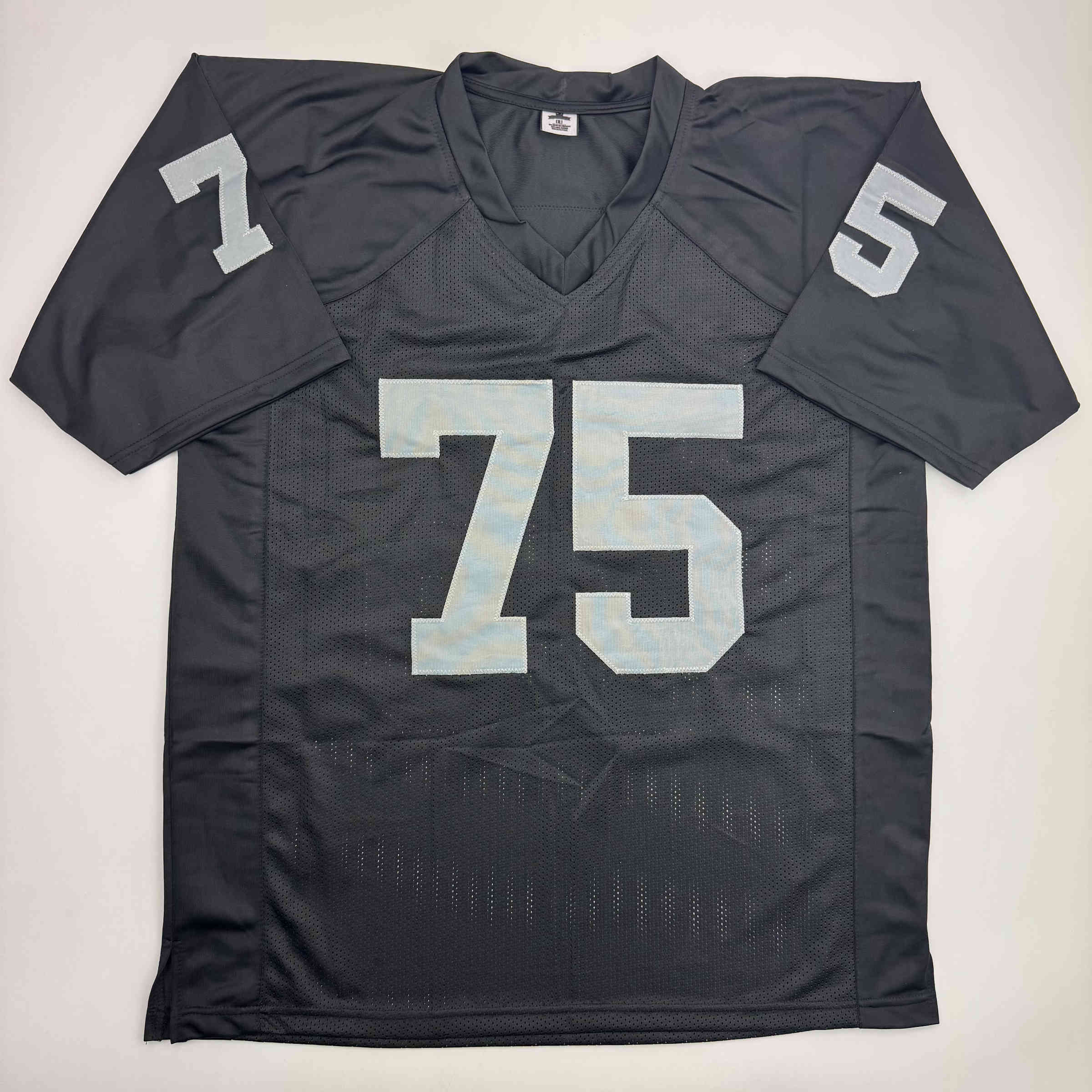 Autographed/Signed Howie Long Oakland White Football Jersey Beckett BAS COA - Image 4