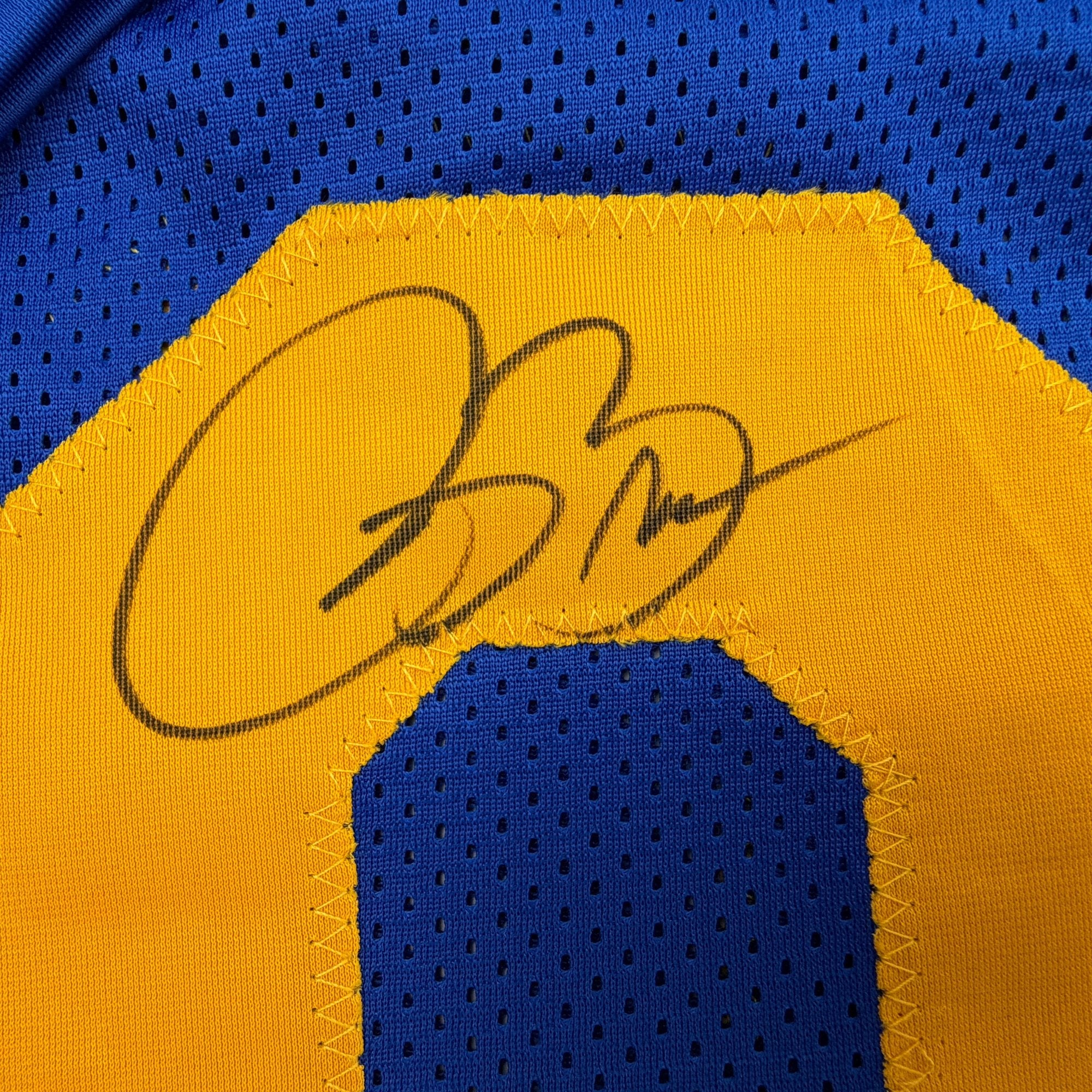 Autographed/Signed Isaac Bruce Los Angeles LA Retro Blue Football Jersey Beckett BAS COA - Image 3