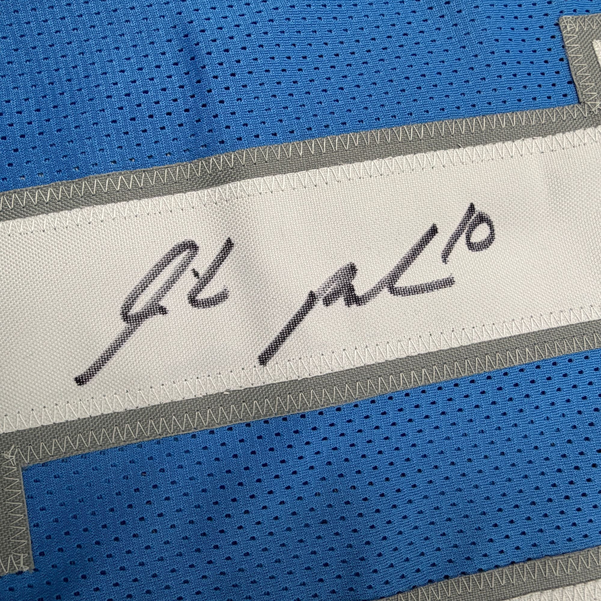 Autographed/Signed Isiah Pacheco Detroit Blue Football Jersey JSA COA - Image 3