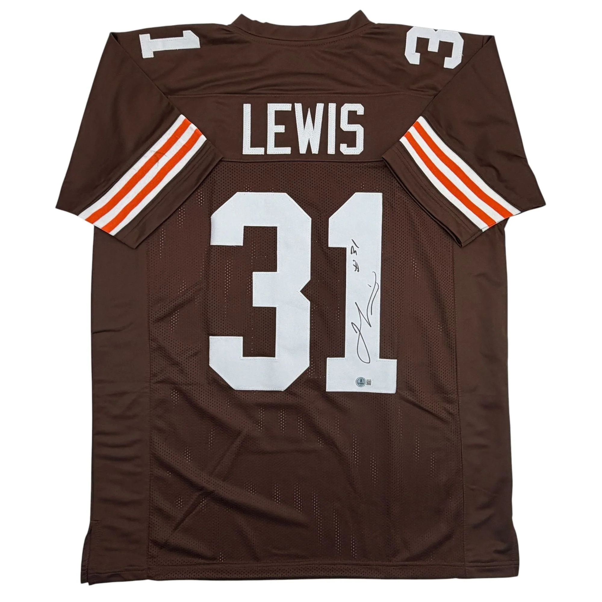 Autographed/Signed Jamal Lewis Cleveland Brown Football Jersey Beckett BAS COA