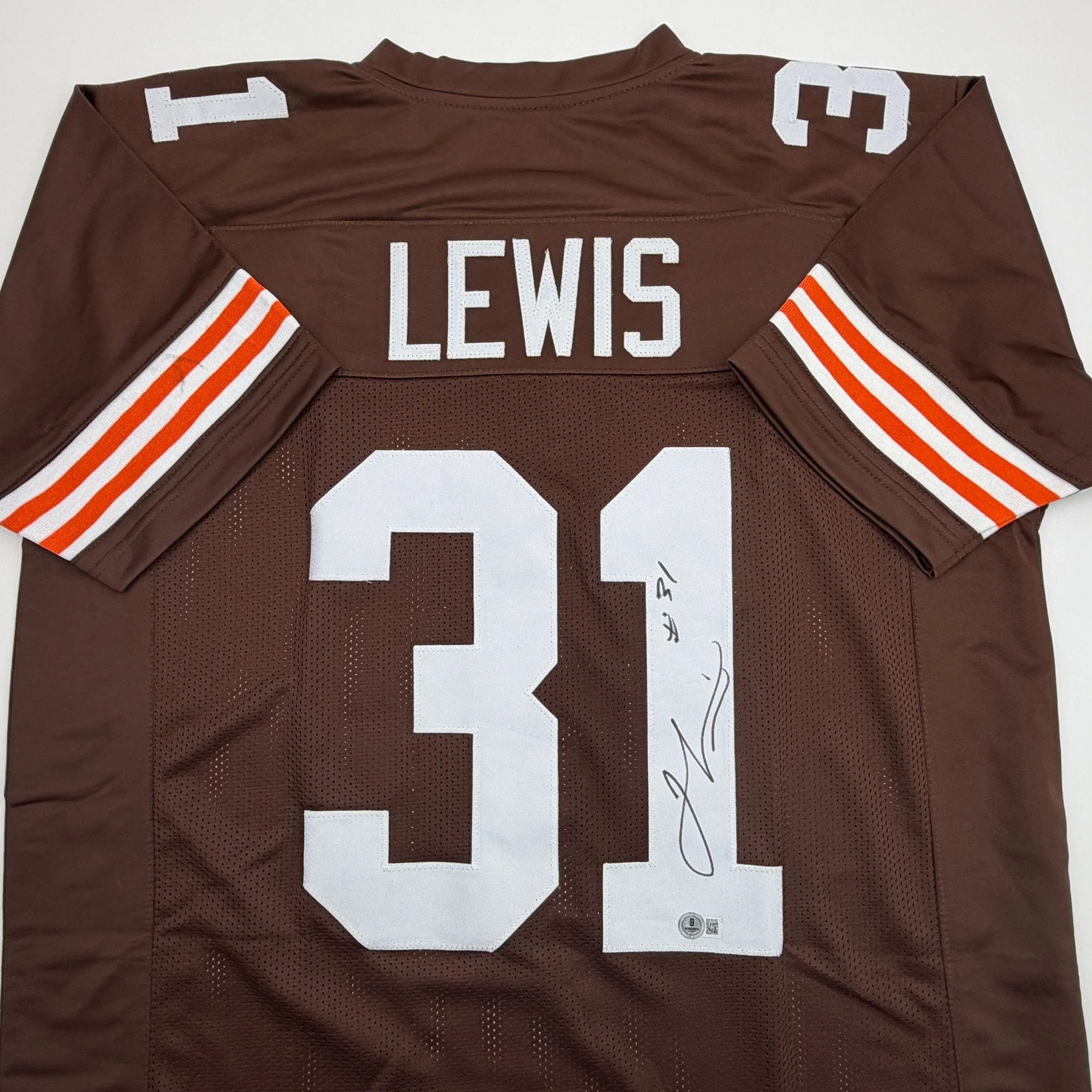 Autographed/Signed Jamal Lewis Cleveland Brown Football Jersey Beckett BAS COA - Image 2