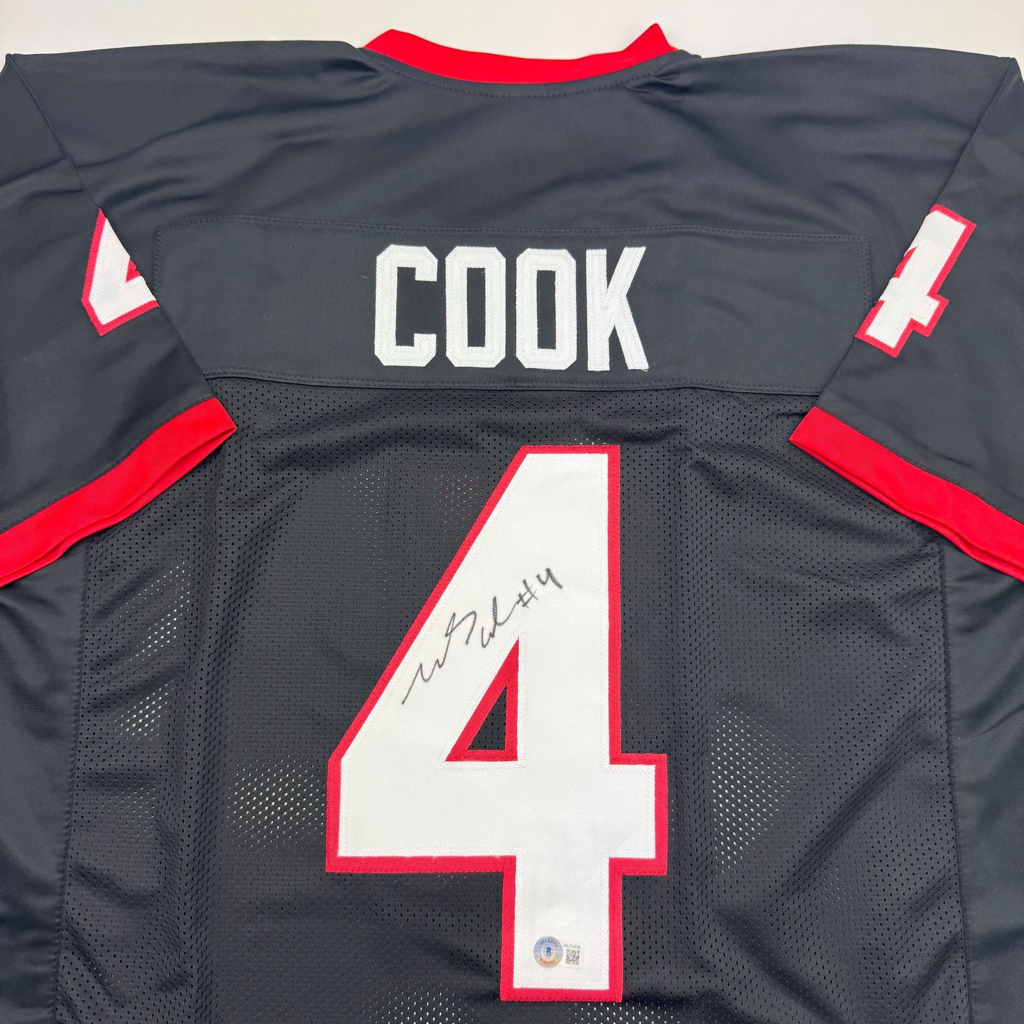 Autographed/Signed James Cook Georgia Black College Football Jersey Beckett BAS COA - Image 2