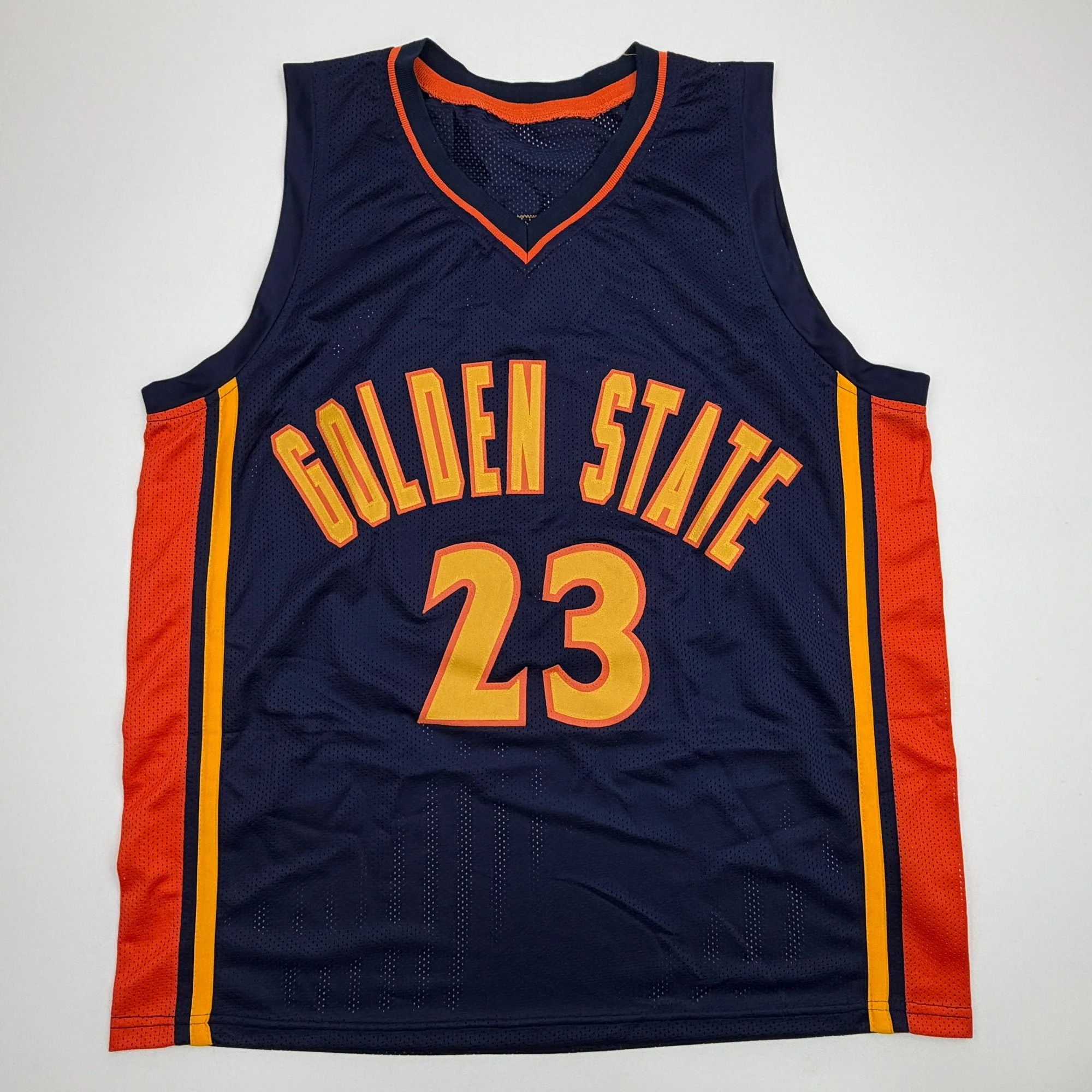 Autographed/Signed Jason Richardson Golden State Navy Blue Basketball Jersey Beckett BAS COA - Image 4