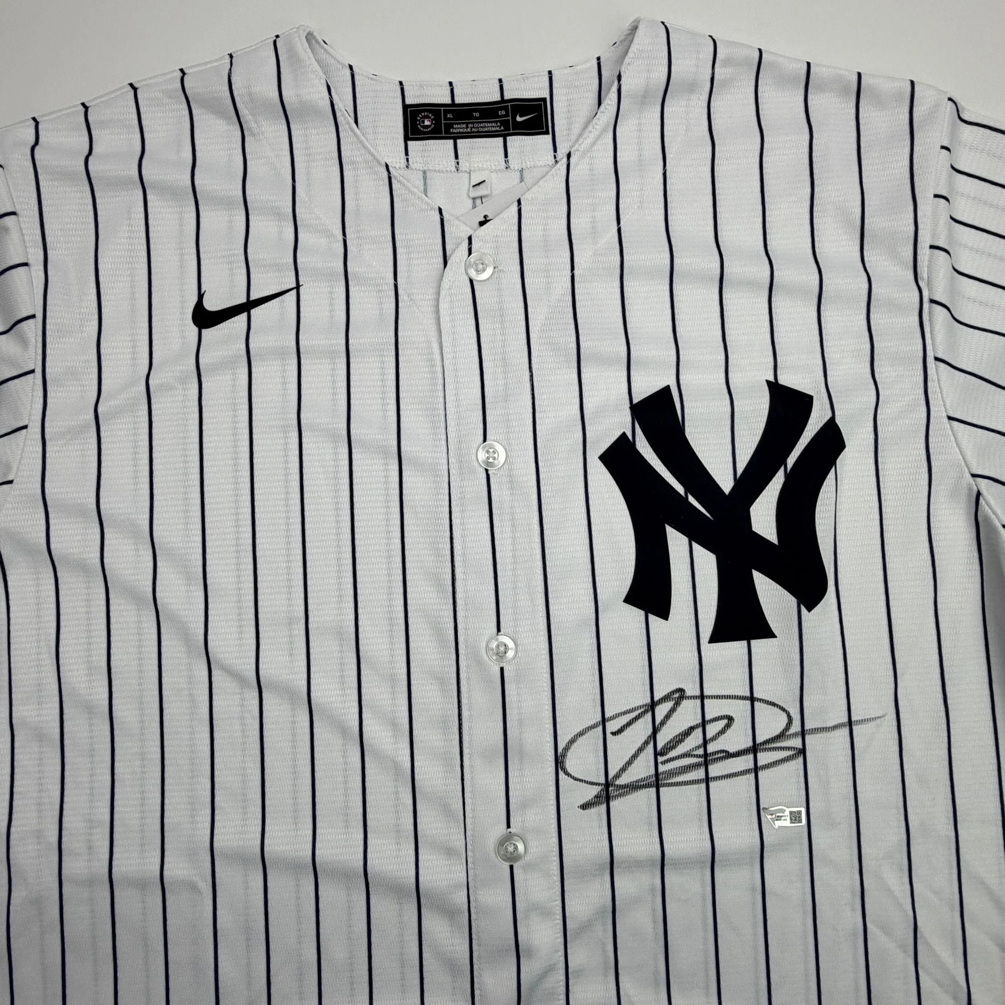 Autographed/Signed Jasson Dominguez New York Yankees Pinstripe Authentic Baseball Jersey Fanatics & MLB COA - Image 2