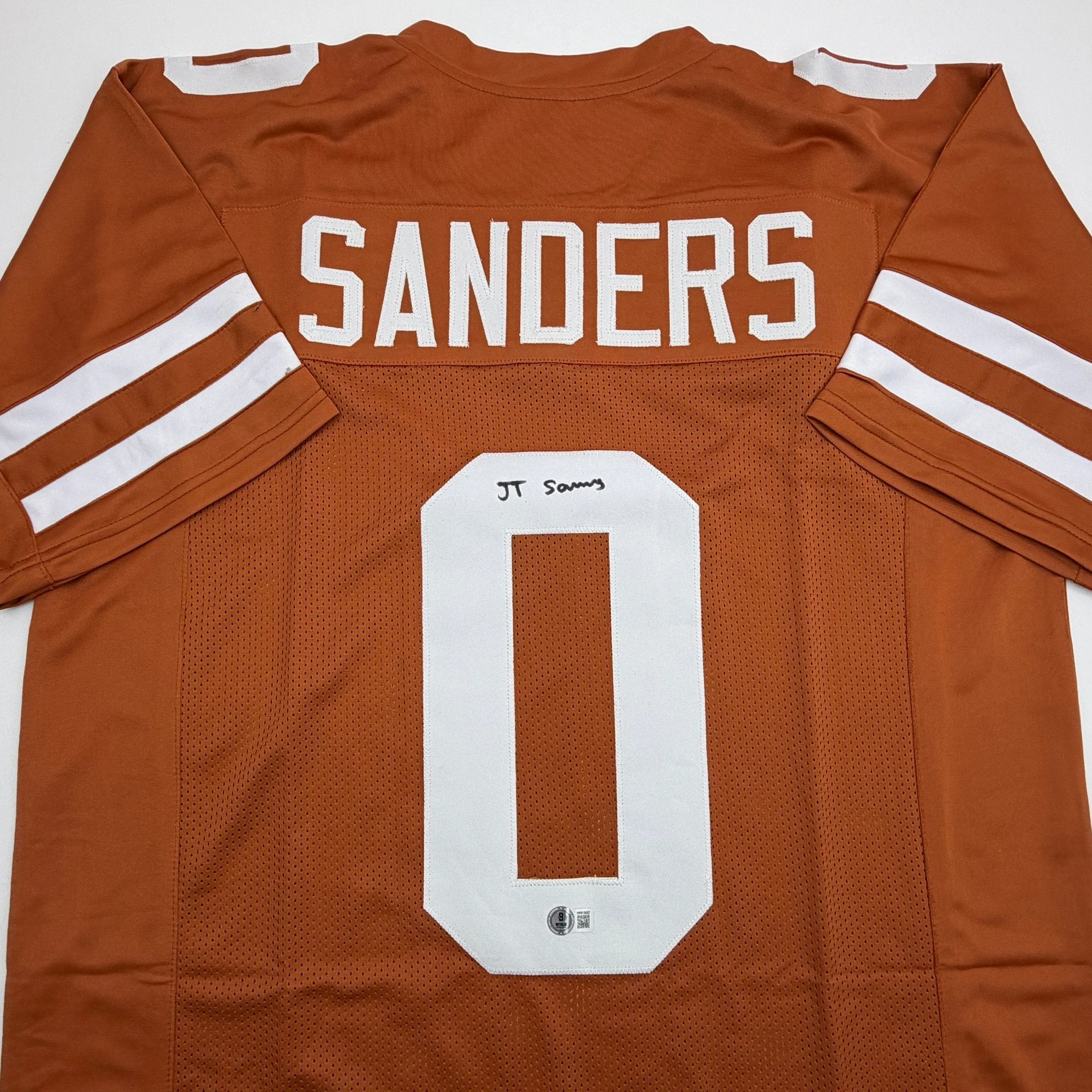 Autographed/Signed Ja'Tavion Sanders Texas Orange College Football Jersey Beckett BAS COA - Image 2