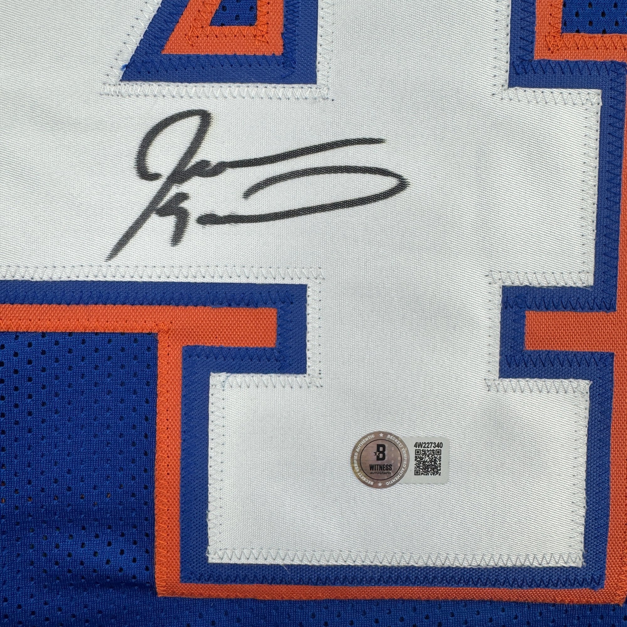 Autographed/Signed Javon Kearse Florida Blue College Football Jersey Beckett BAS COA - Image 3