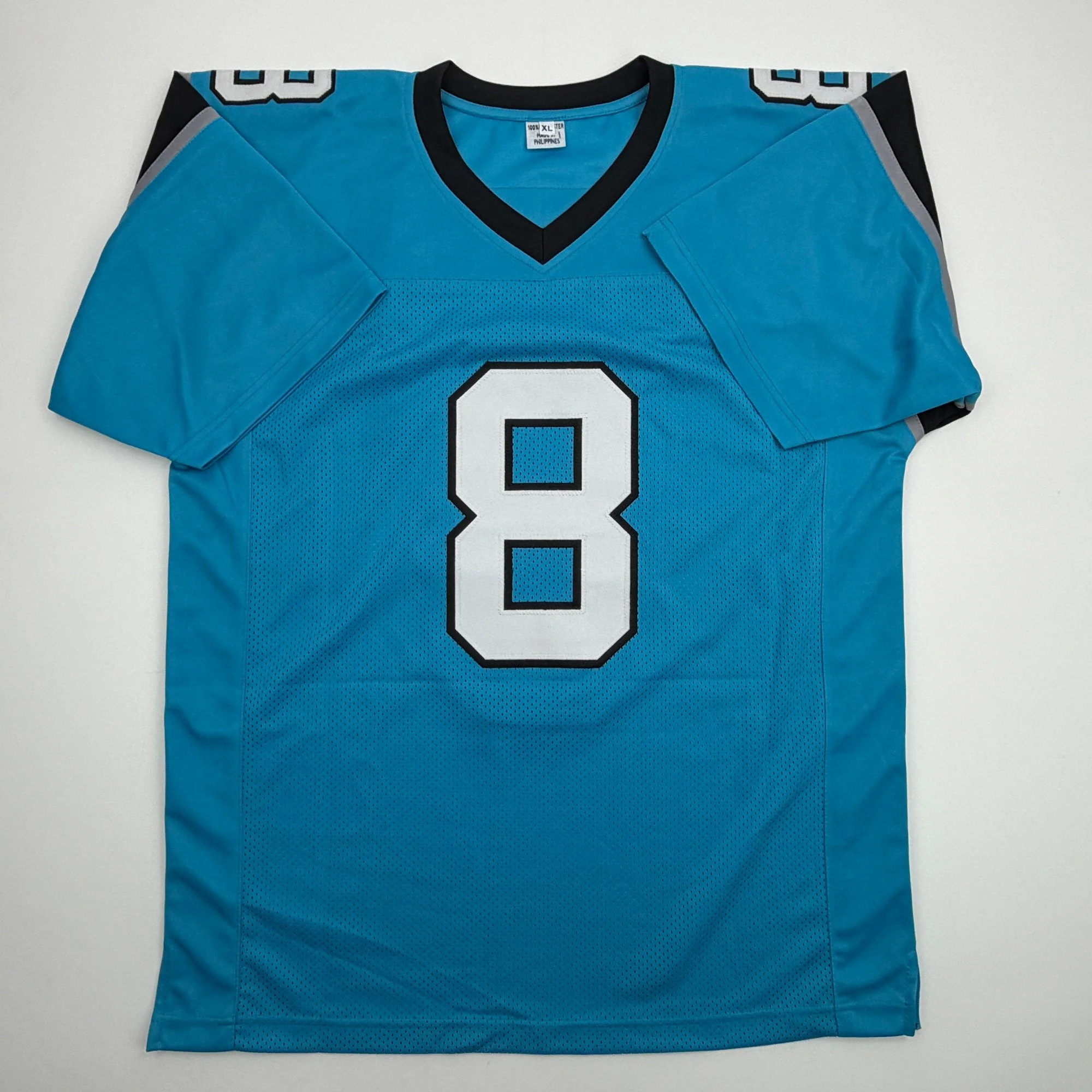 Autographed/Signed Jaycee Horn Carolina Blue Football Jersey Beckett BAS COA - Image 4