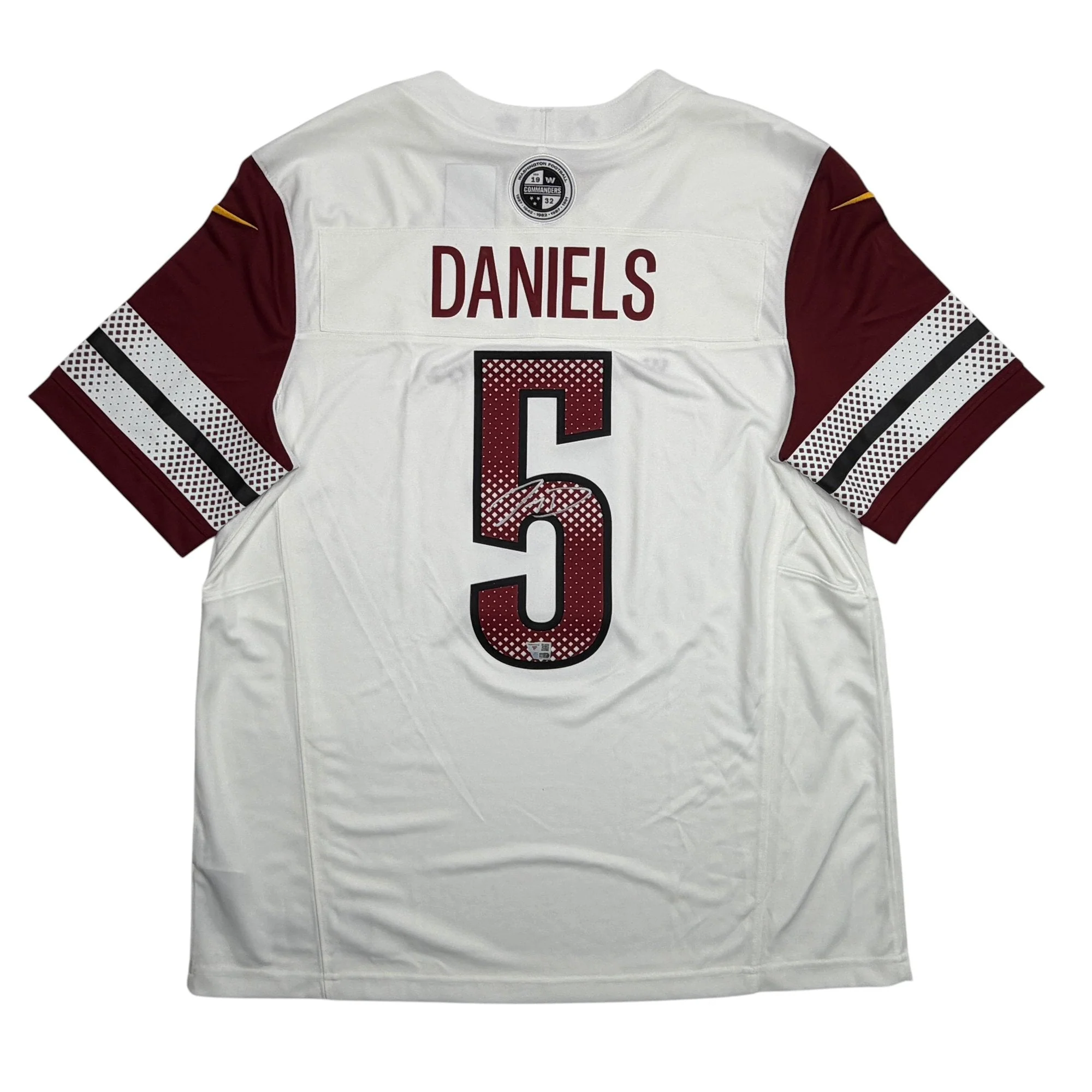 Autographed/Signed Jayden Daniels Washington Commanders White Authentic Football Jersey Fanatics COA