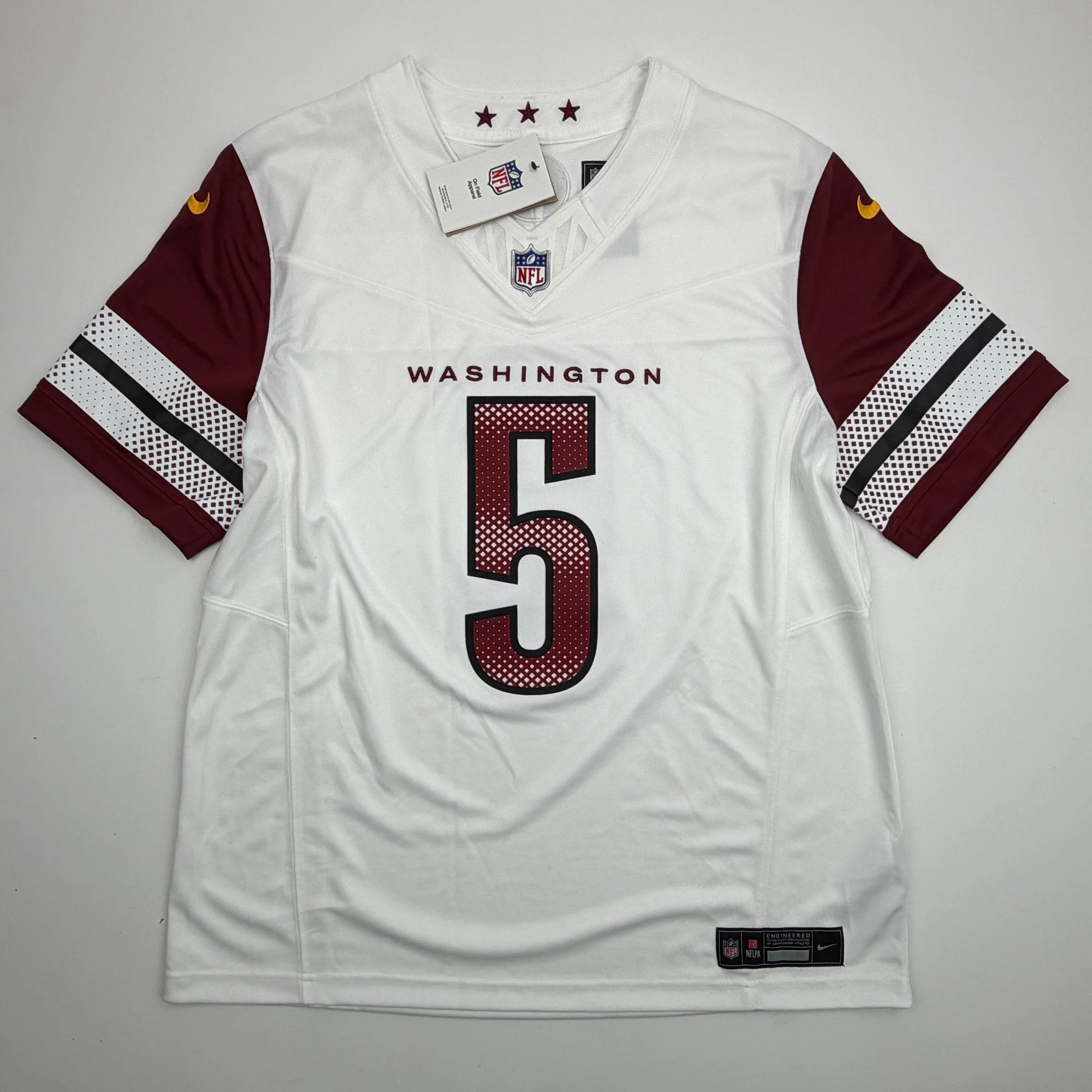 Autographed/Signed Jayden Daniels Washington Commanders White Authentic Football Jersey Fanatics COA - Image 4