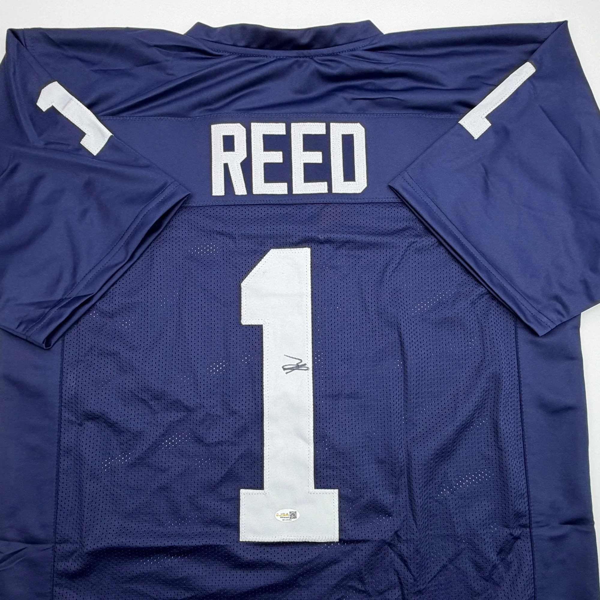 Autographed/Signed Jaylen Reed Penn State Blue College Football Jersey JSA COA - Image 2