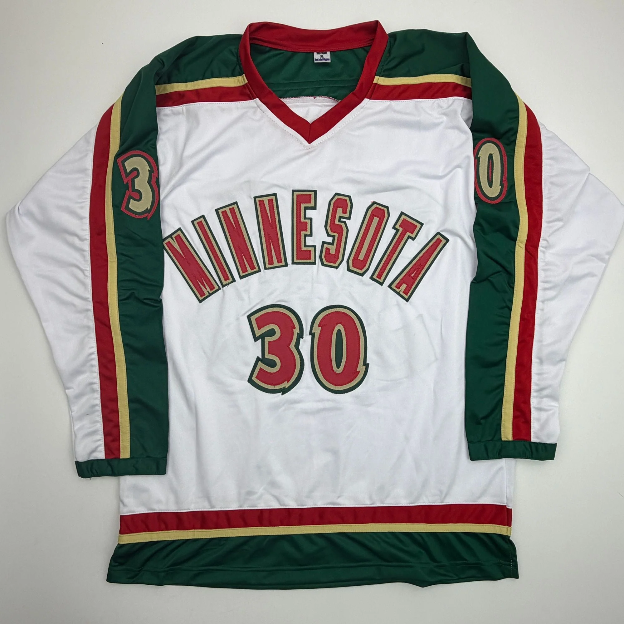 Autographed/Signed Jesper Wallstedt Minnesota White 25th Anniversary Hockey Jersey Beckett BAS COA - Image 4
