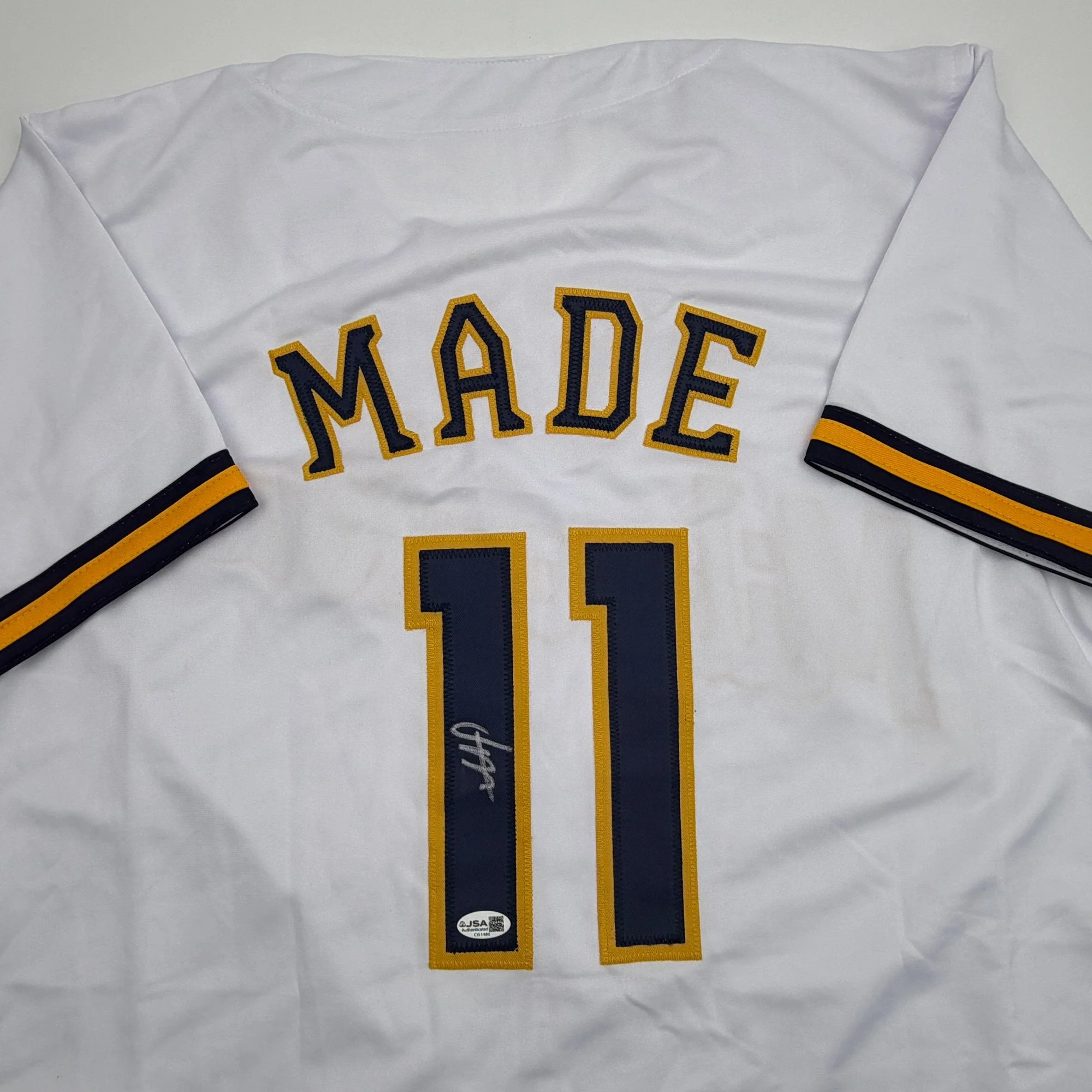 Autographed/Signed Jesus Made Milwaukee White Baseball Jersey JSA COA - Image 2