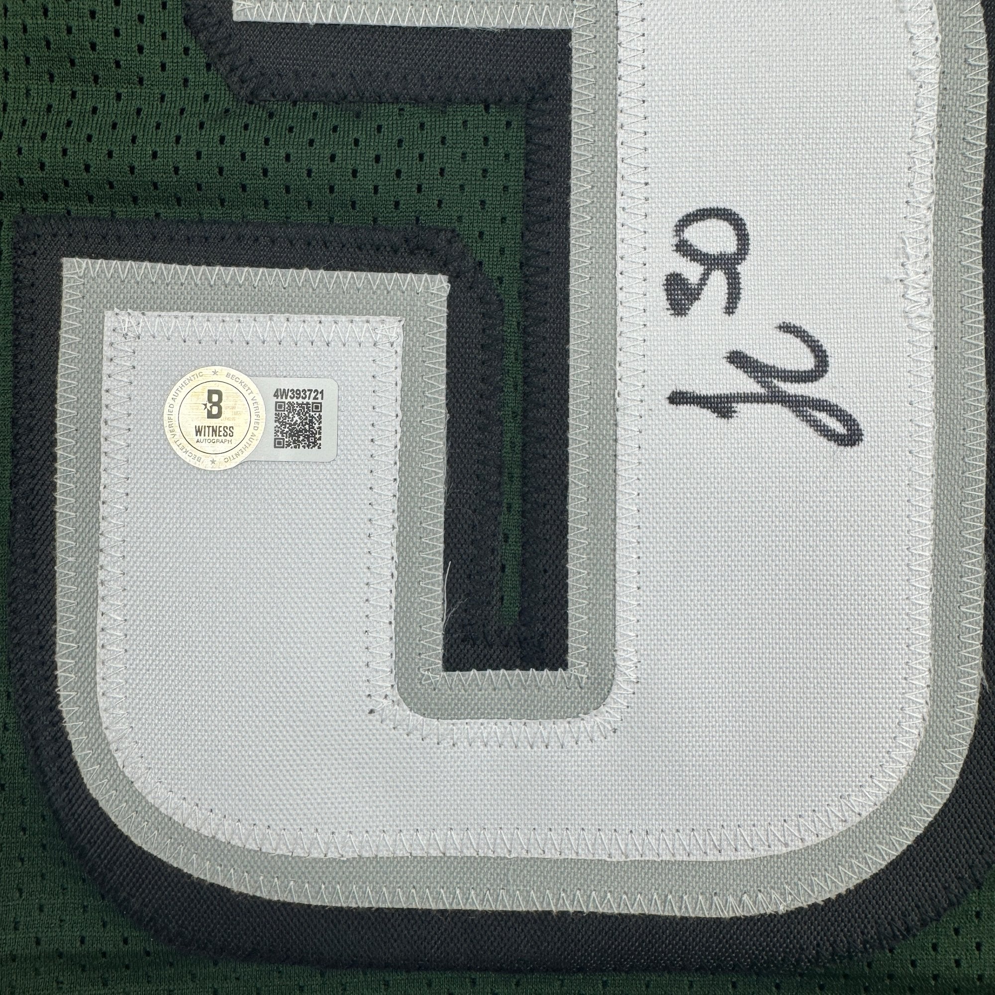 Autographed/Signed Jihaad Campbell Philadelphia Green Football Jersey Beckett BAS COA - Image 3