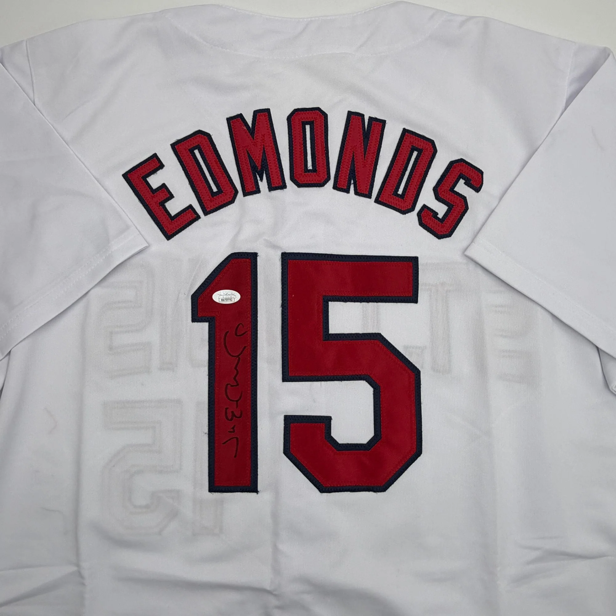 Autographed/Signed Jim Edmonds St. Louis White Baseball Jersey JSA COA - Image 2