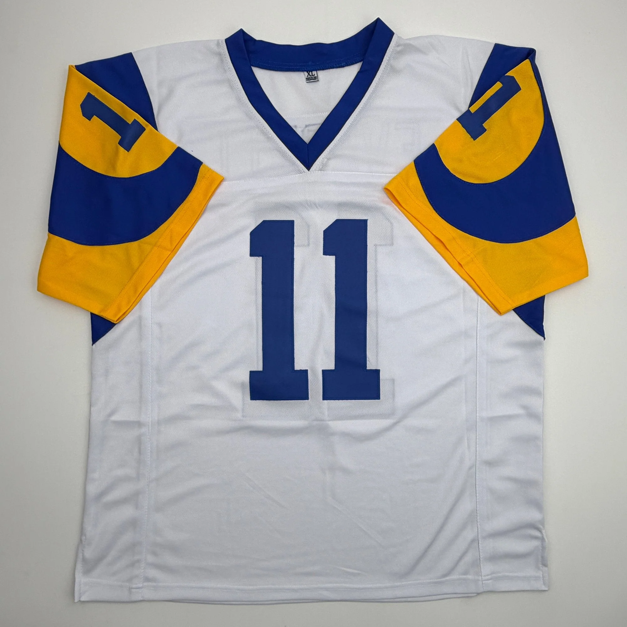 Autographed/Signed Jim Everett Los Angeles LA White Football Jersey JSA COA - Image 4