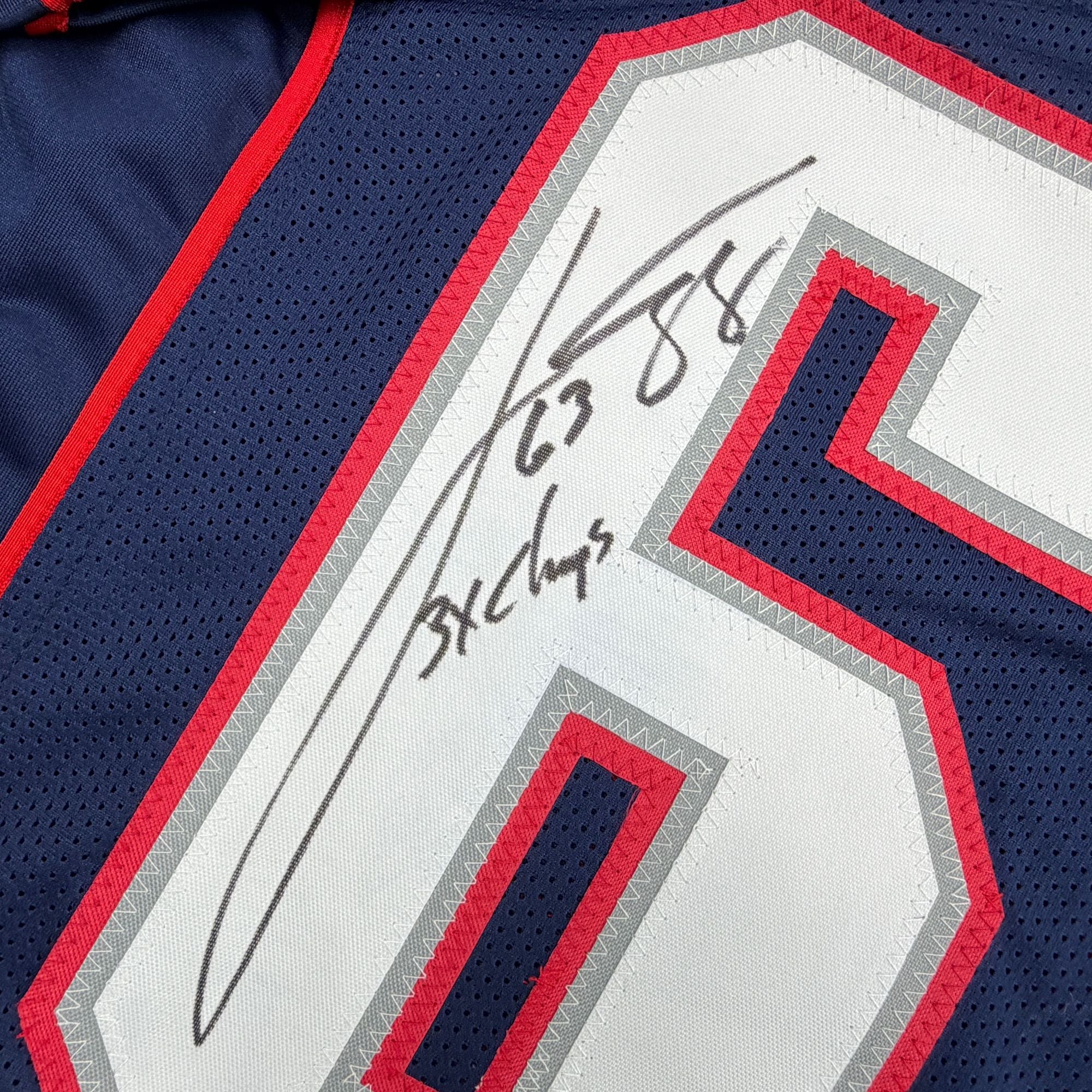 Autographed/Signed Joe Andruzzi New England Navy Blue Football Jersey JSA COA - Image 3