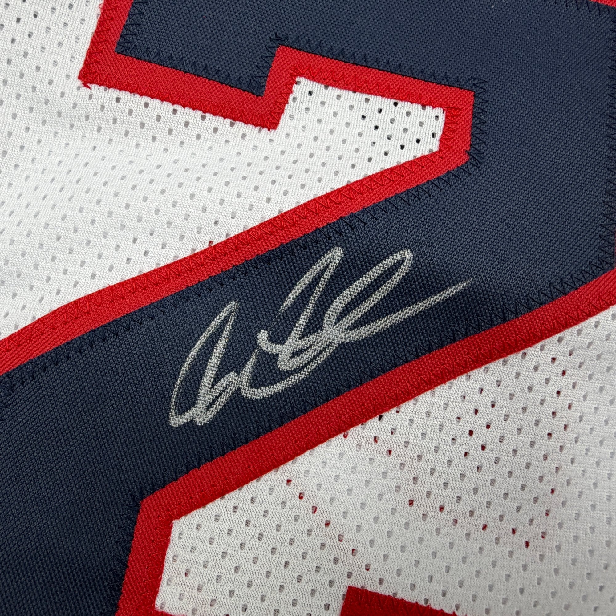 Autographed/Signed Joe Johnson Atlanta White Basketball Jersey Beckett BAS COA - Image 3