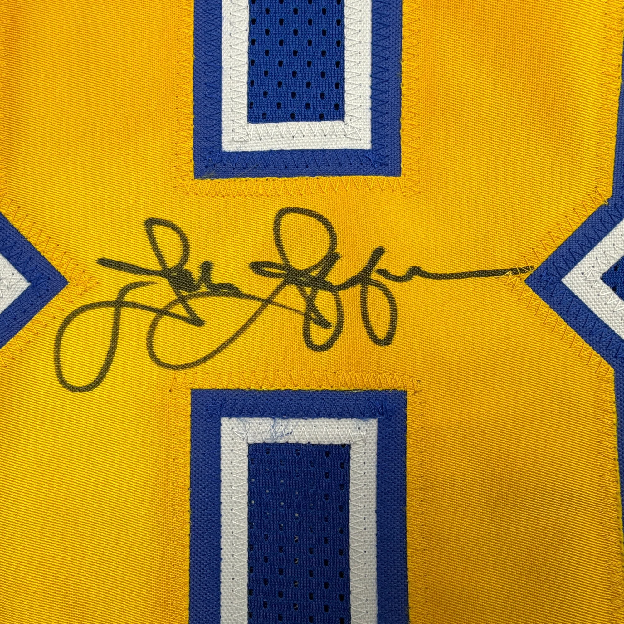 Autographed/Signed John Jefferson Los Angeles San Diego Royal Blue Football Jersey Beckett BAS COA - Image 3