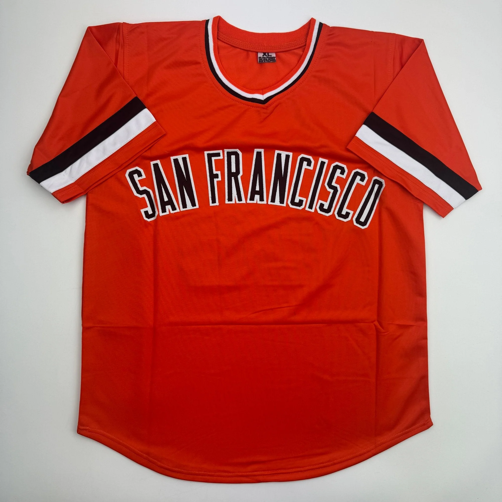 Autographed/Signed John Montefusco 1975 NL ROY San Francisco Orange Baseball Jersey Beckett BAS COA - Image 4