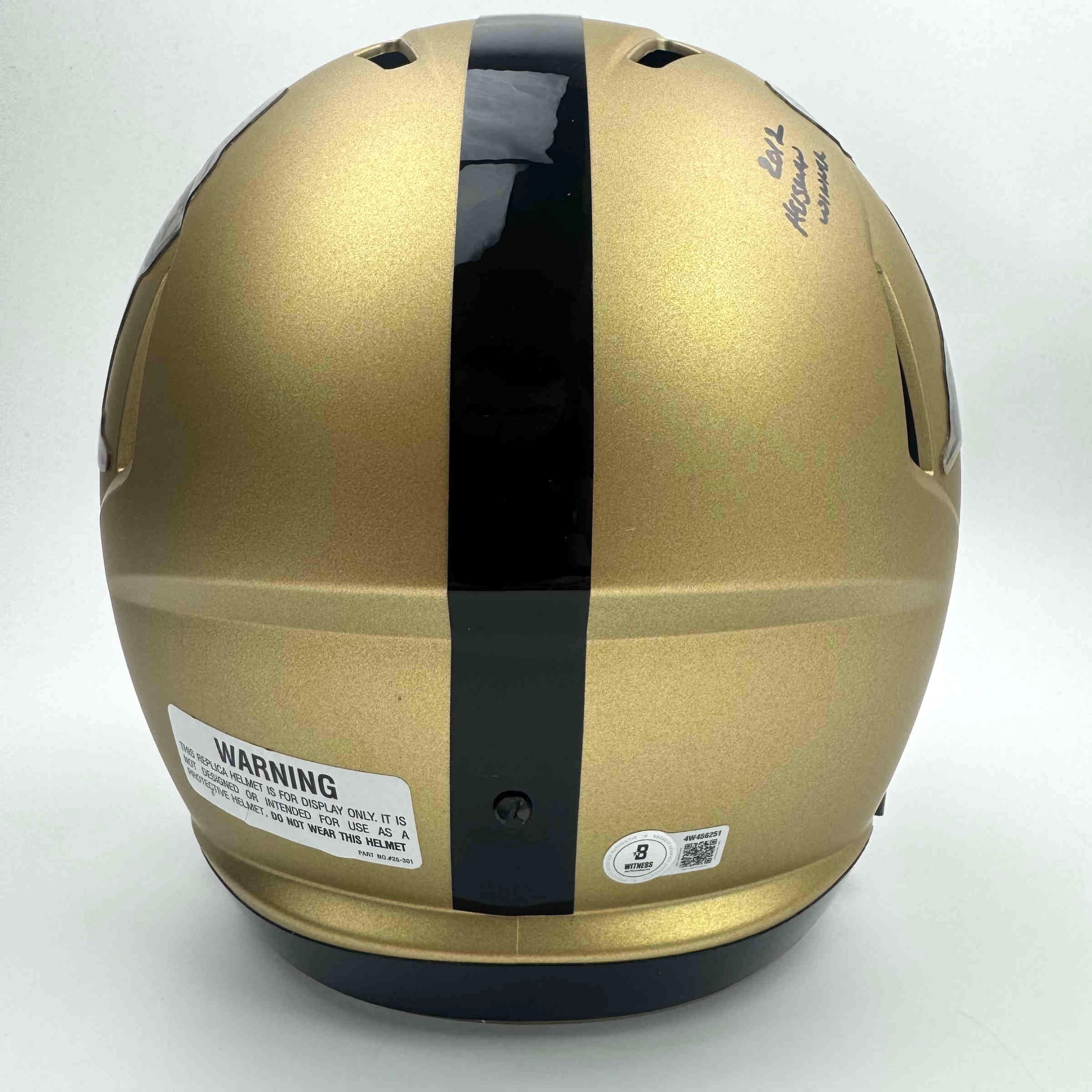 Autographed/Signed Johnny Manziel "2012 Heisman Winner" Texas A&M Gold Full Size FS F/S Replica College Football Helmet Beckett BAS COA - Image 4