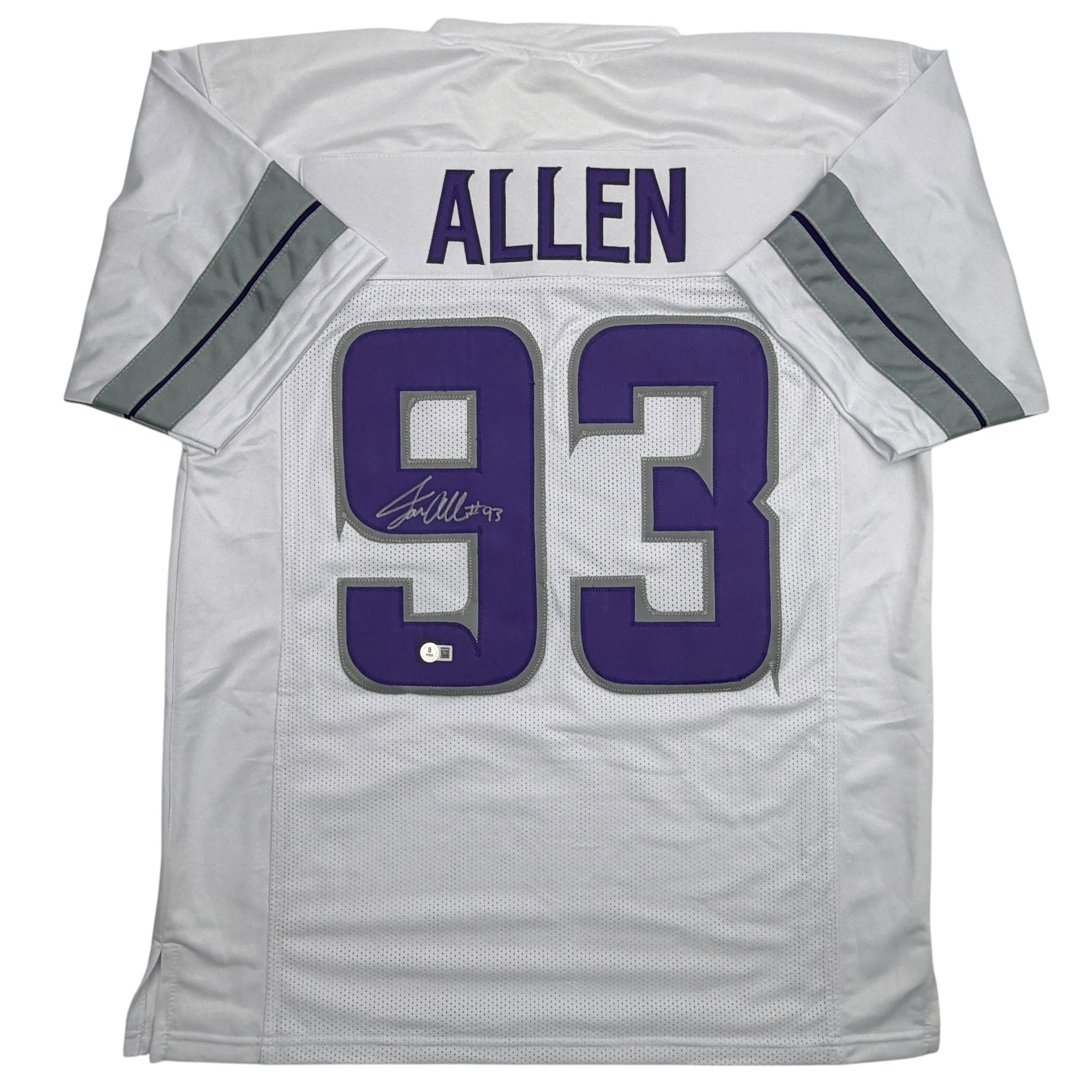 Autographed/Signed Jonathan Allen Minnesota White Out Alternate Football Jersey Beckett BAS COA