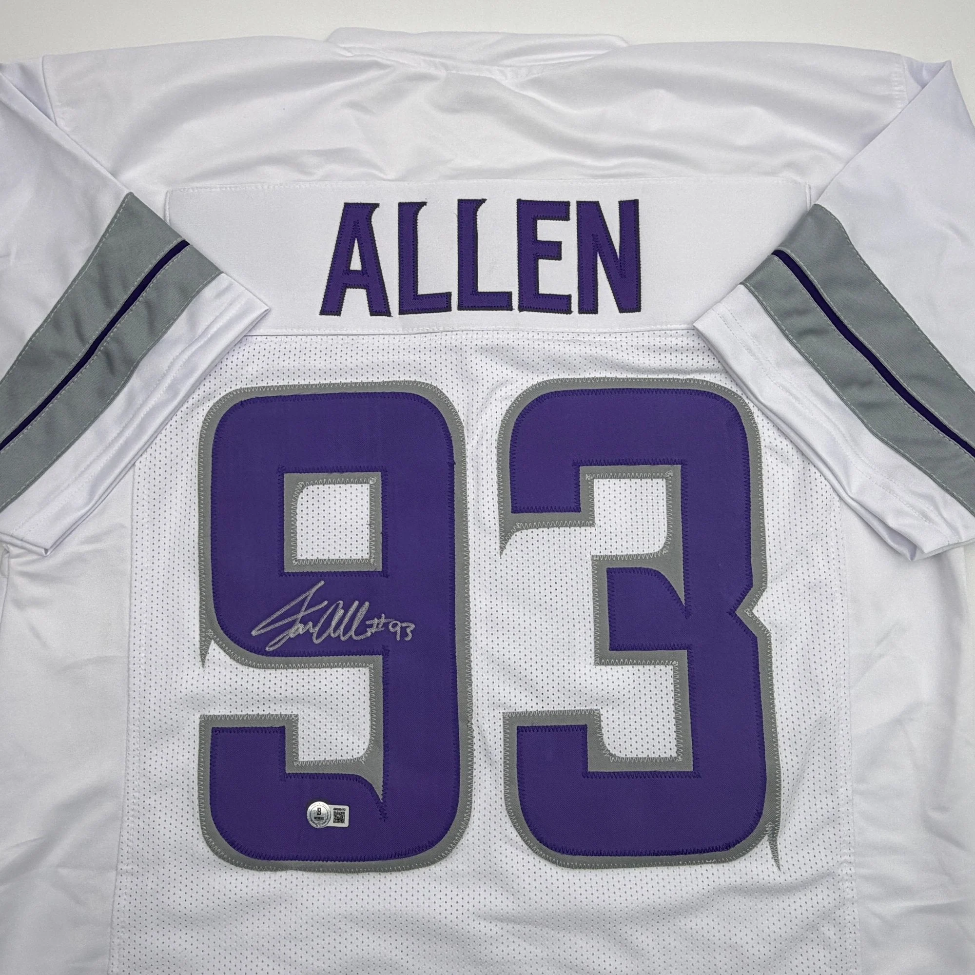 Autographed/Signed Jonathan Allen Minnesota White Out Alternate Football Jersey Beckett BAS COA - Image 2