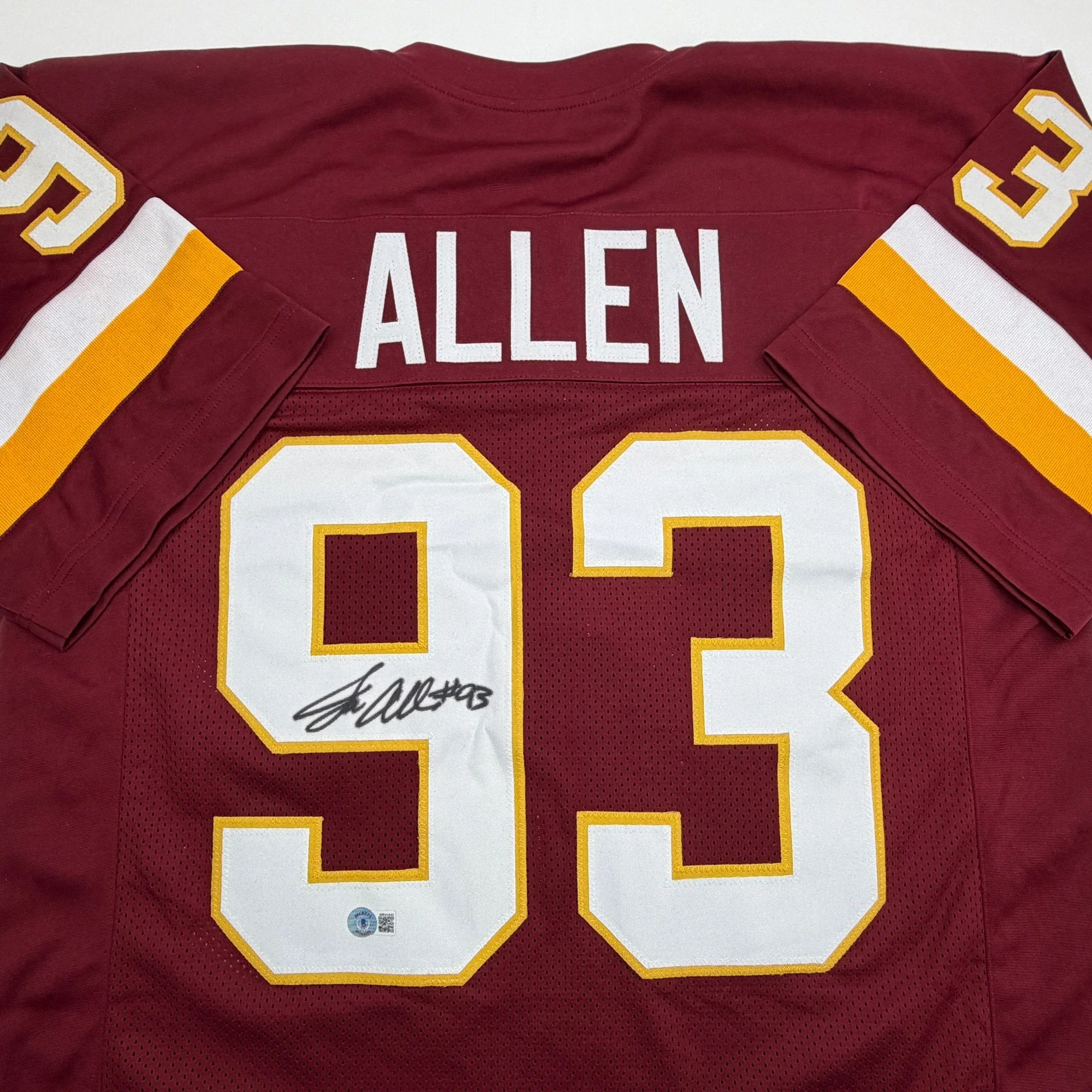 Autographed/Signed Jonathan Allen Washington Maroon Football Jersey JSA COA - Image 2