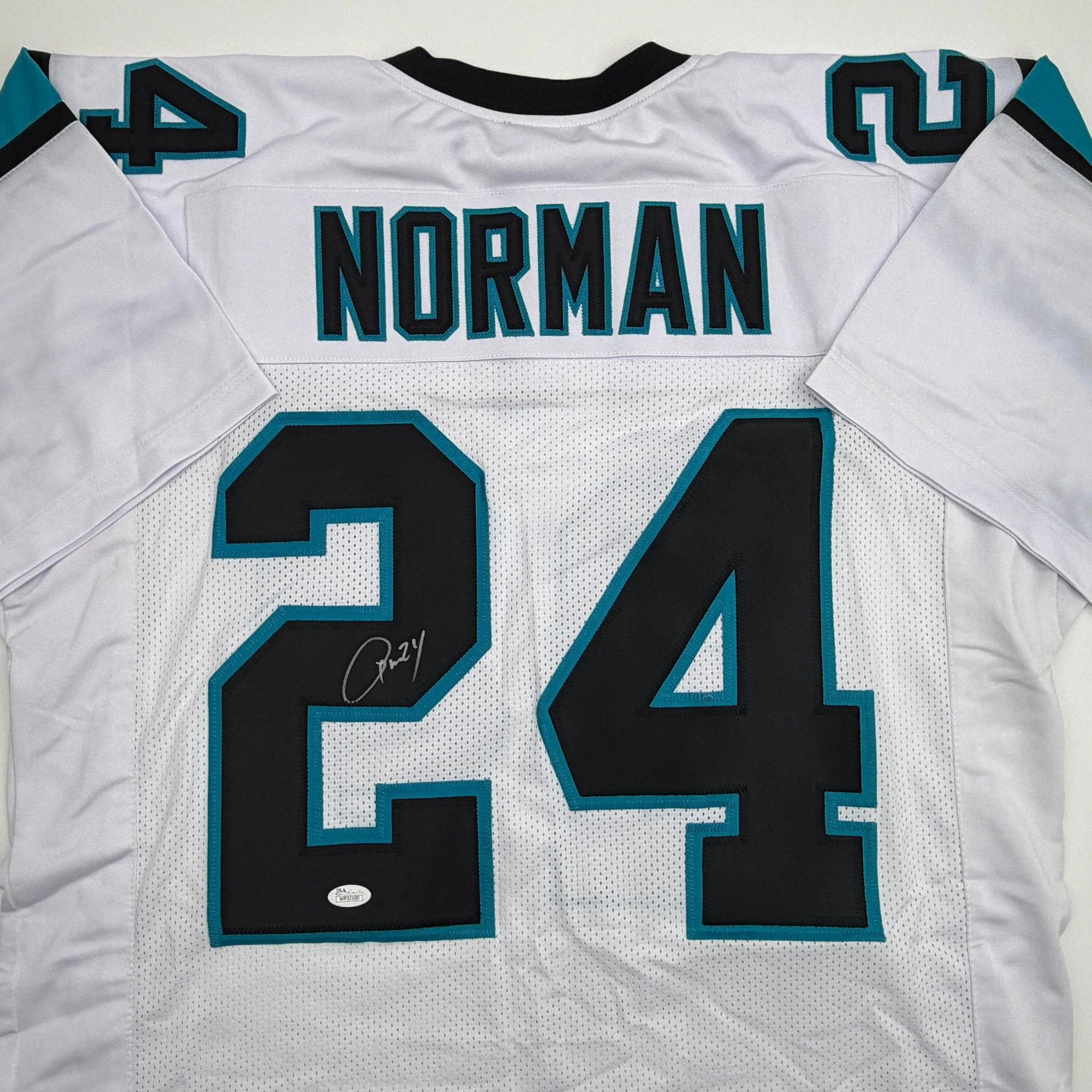Autographed/Signed Josh Norman Carolina White Football Jersey JSA COA - Image 2