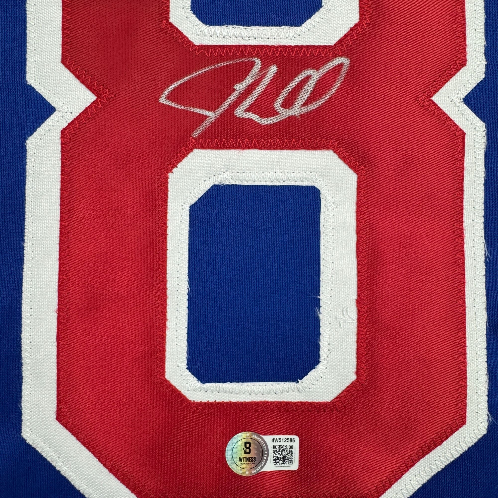 Autographed/Signed JT J.T. Miller New York Blue Hockey Jersey Beckett BAS COA - Image 3