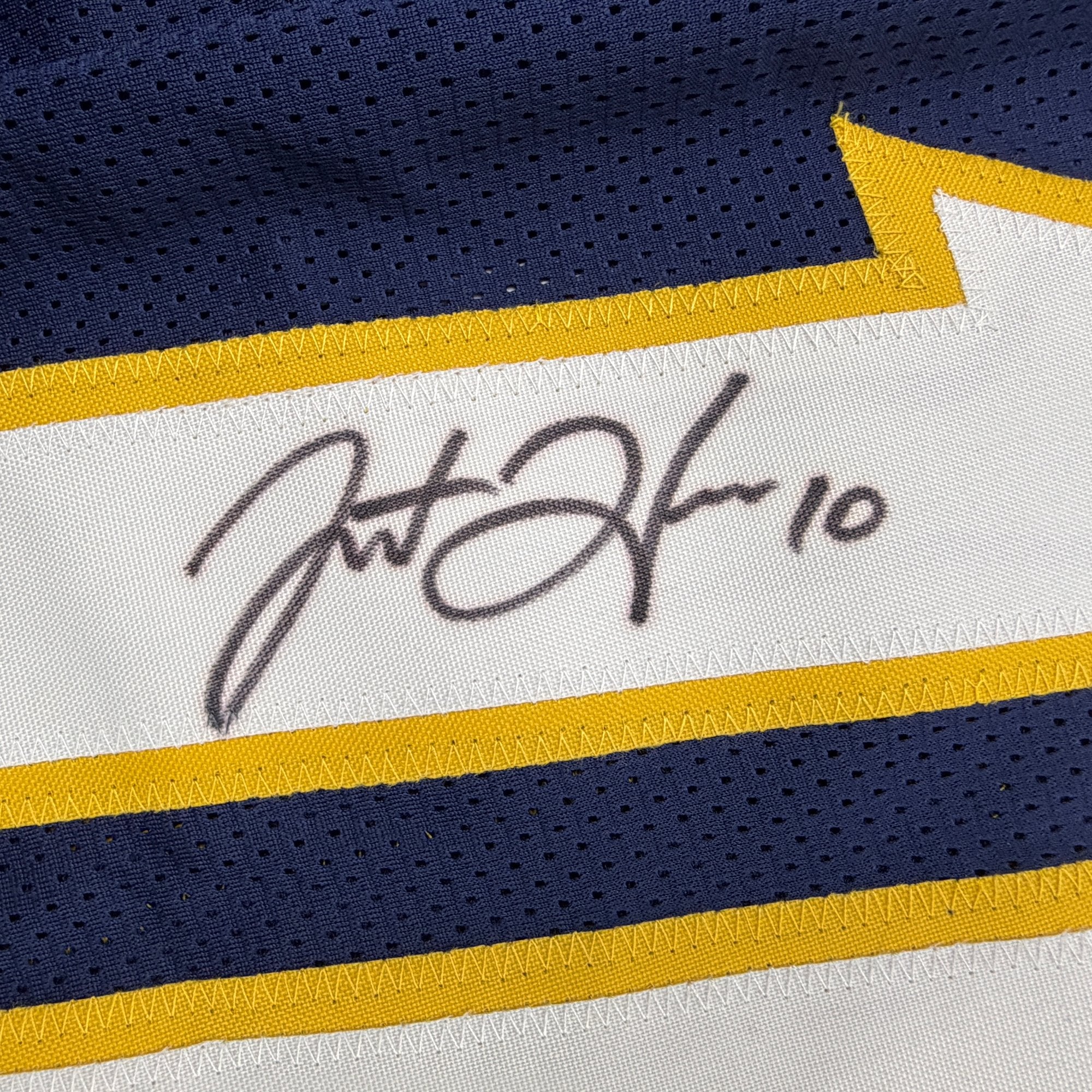 Autographed/Signed Justin Herbert Los Angeles San Diego Navy Blue Football Jersey Beckett BAS COA - Image 3