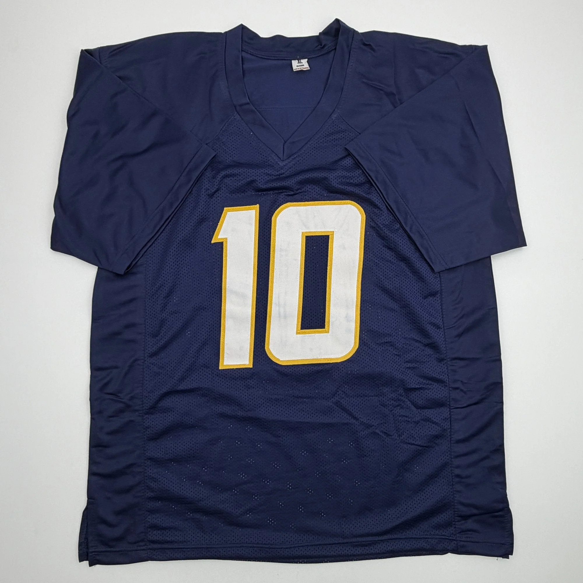 Autographed/Signed Justin Herbert Los Angeles San Diego Navy Blue Football Jersey Beckett BAS COA - Image 4