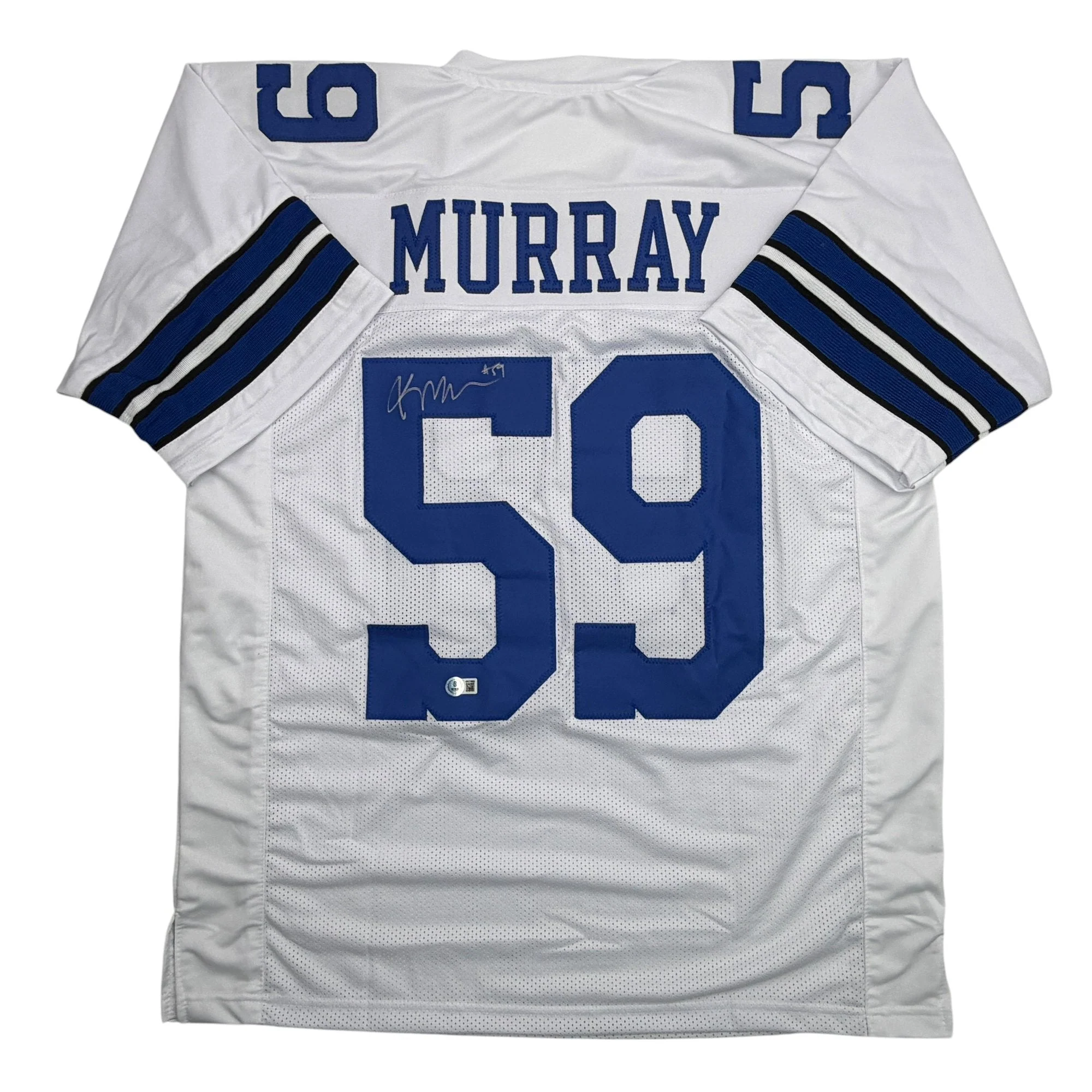 Autographed/Signed Kenneth Murray Jr. Dallas White Football Jersey Beckett BAS COA