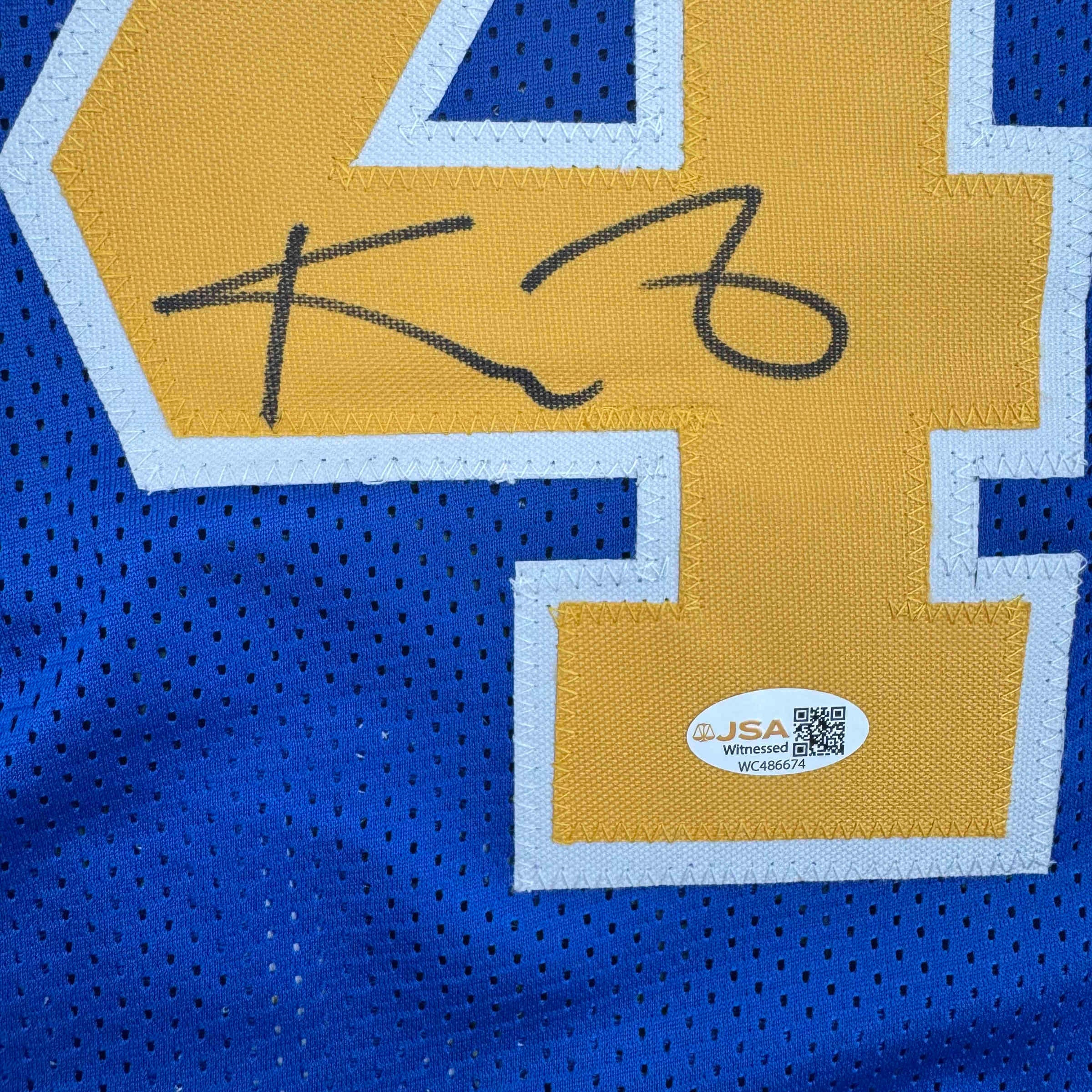 Autographed/Signed Kevin Garnett Blue Farragut High School Basketball Jersey Beckett BAS COA - Image 3