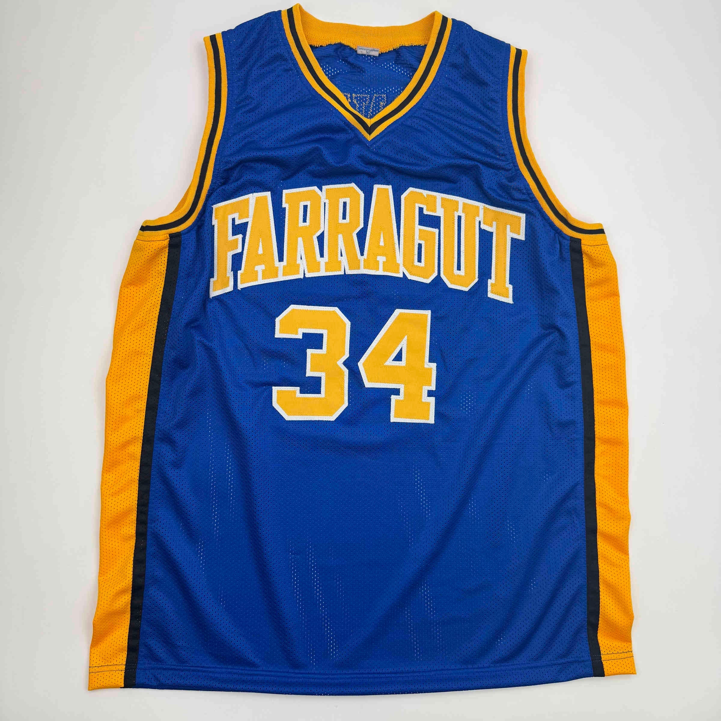 Autographed/Signed Kevin Garnett Blue Farragut High School Basketball Jersey Beckett BAS COA - Image 4