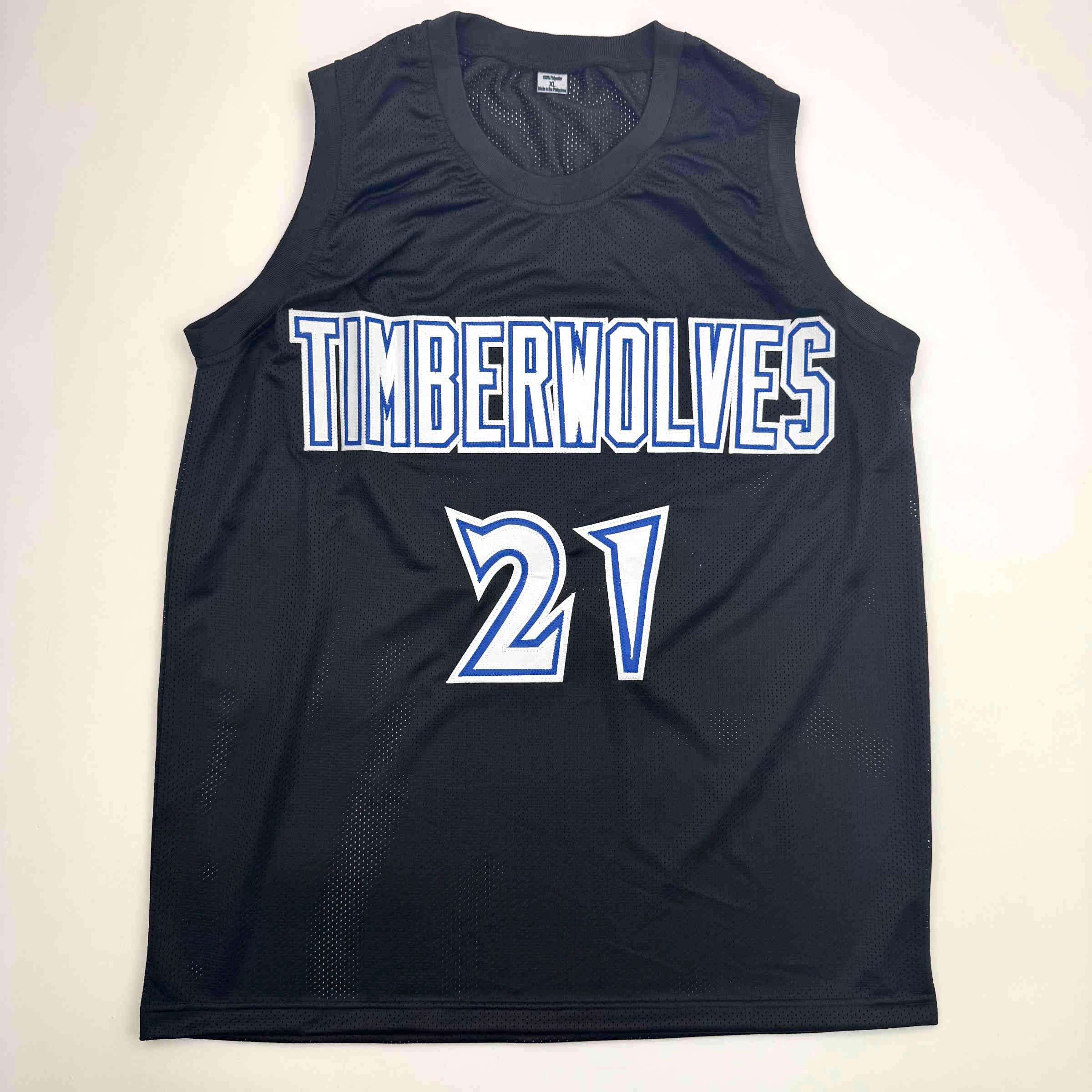Autographed/Signed Kevin Garnett Minnesota Black Basketball Jersey Beckett BAS COA - Image 4