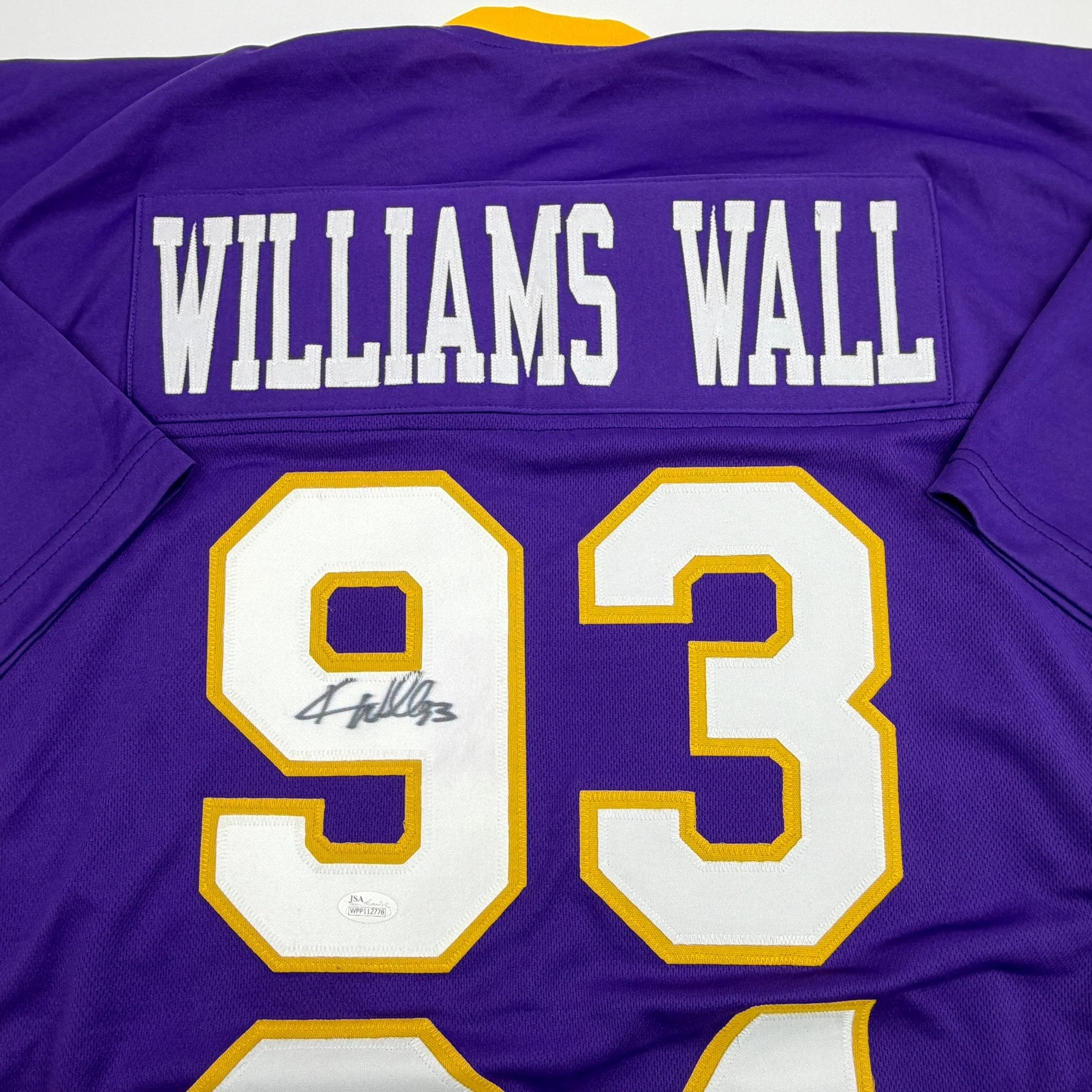 Autographed/Signed Kevin Williams Wall Minnesota Purple Football Jersey JSA COA - Image 2