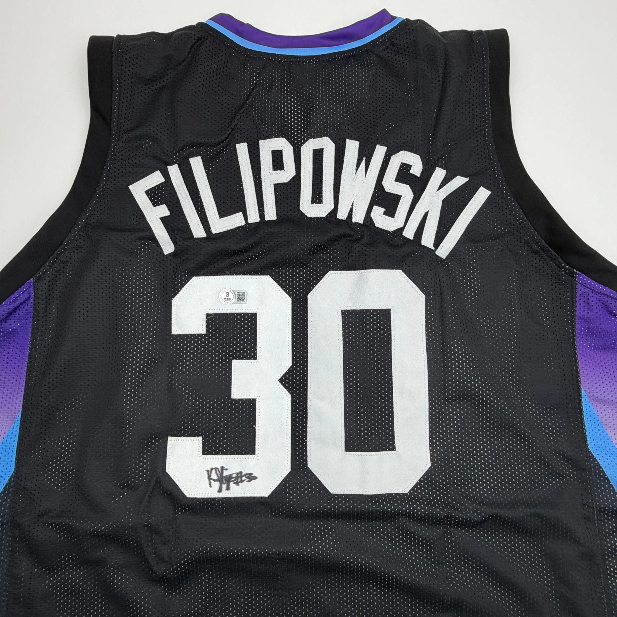 Autographed/Signed Kyle Filipowski Utah Black Basketball Jersey Beckett BAS COA - Image 2