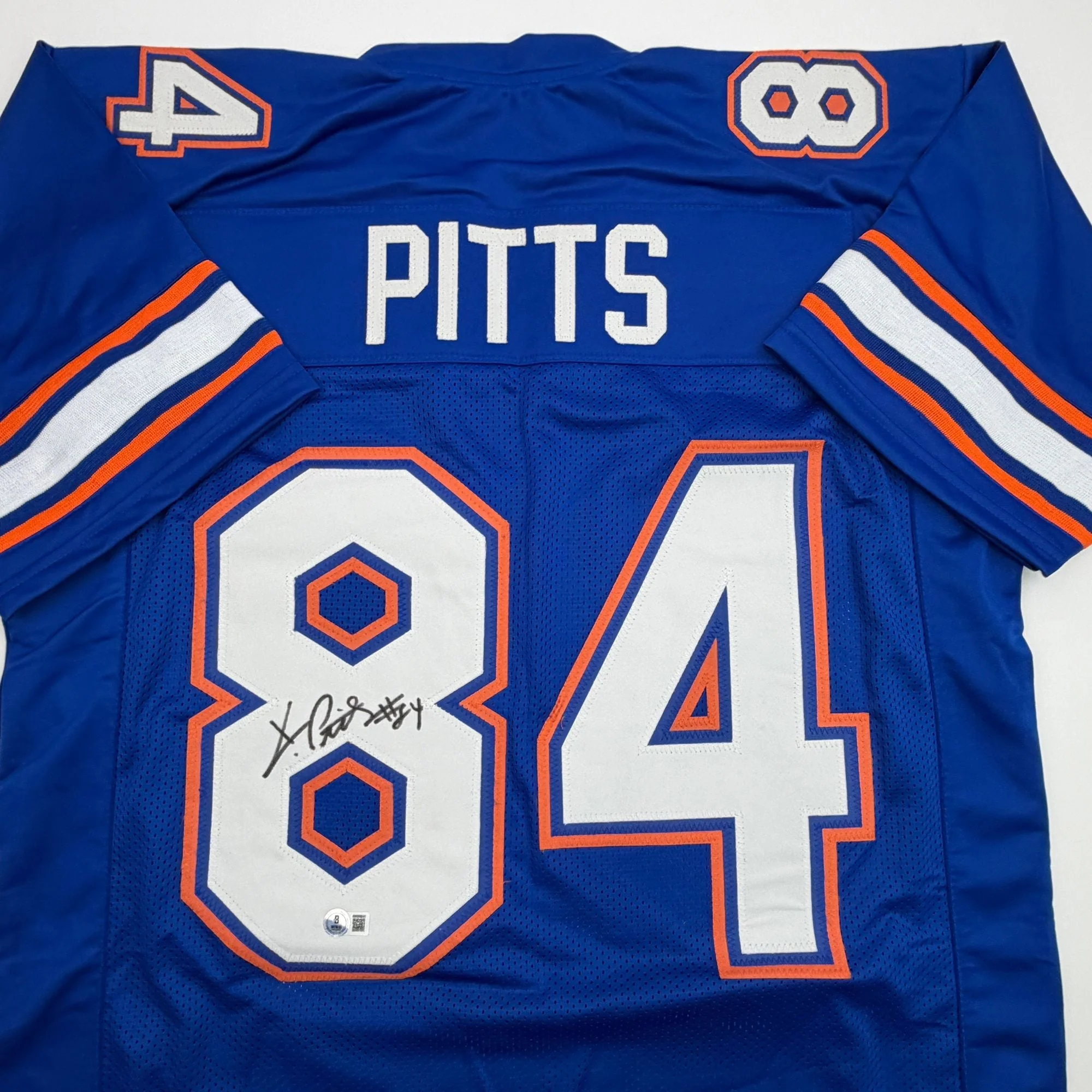 Autographed/Signed Kyle Pitts Florida Blue College Football Jersey JSA COA - Image 2