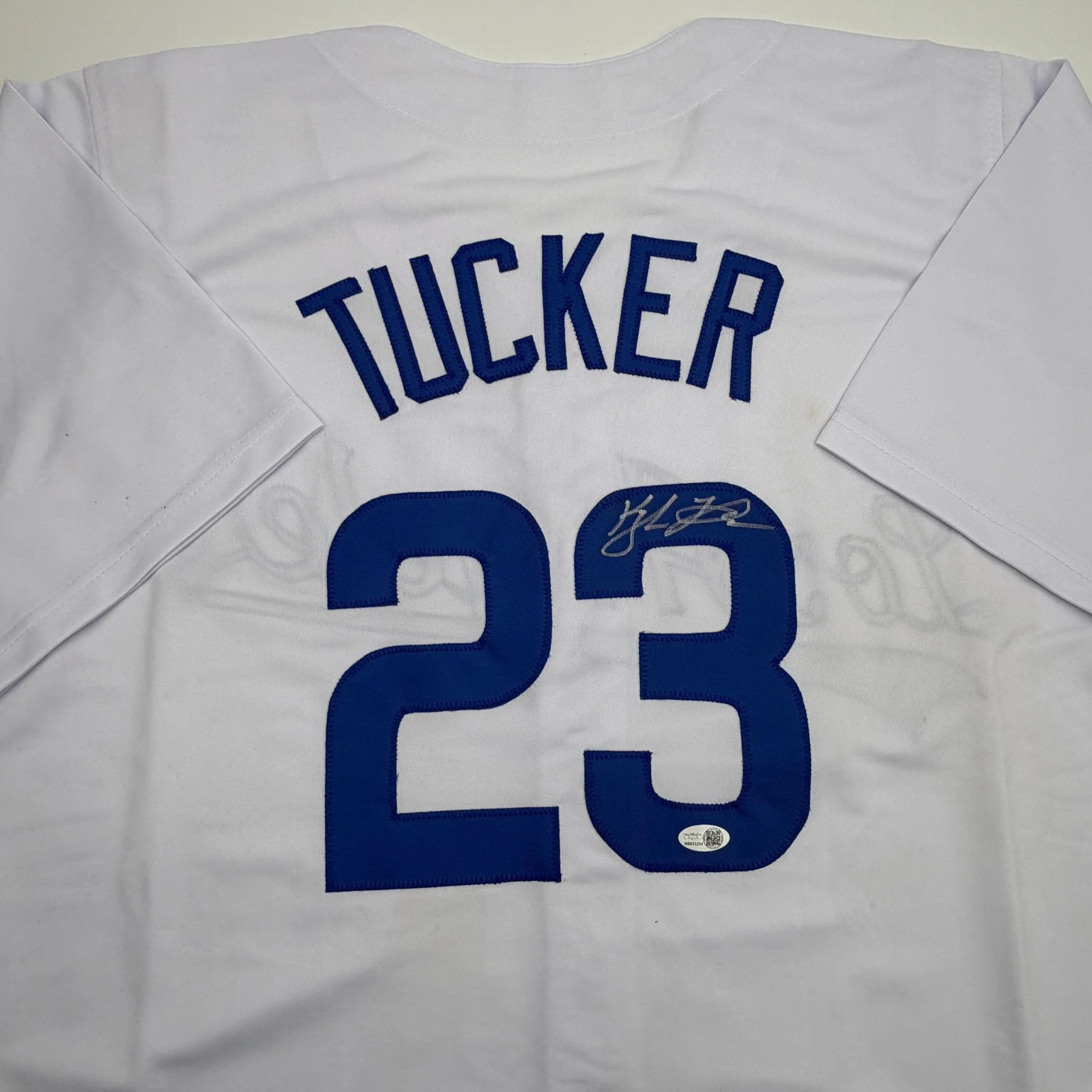 Autographed/Signed Kyle Tucker Los Angeles White Baseball Jersey JSA COA - Image 2