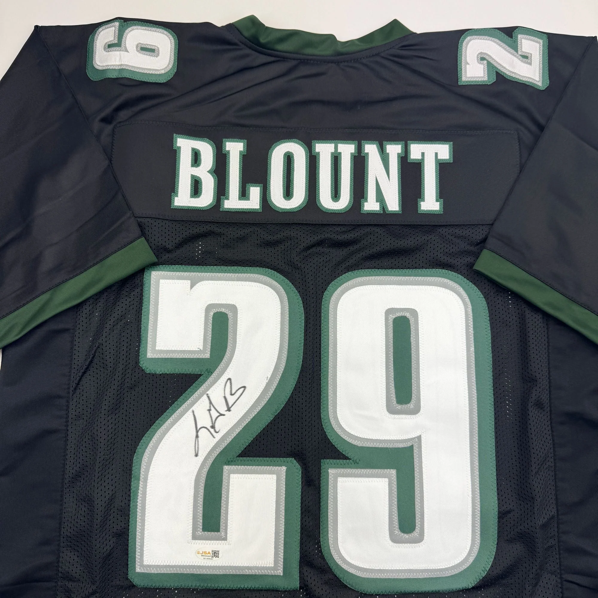Autographed/Signed LeGarrette Blount Philadelphia Black Football Jersey JSA COA - Image 2