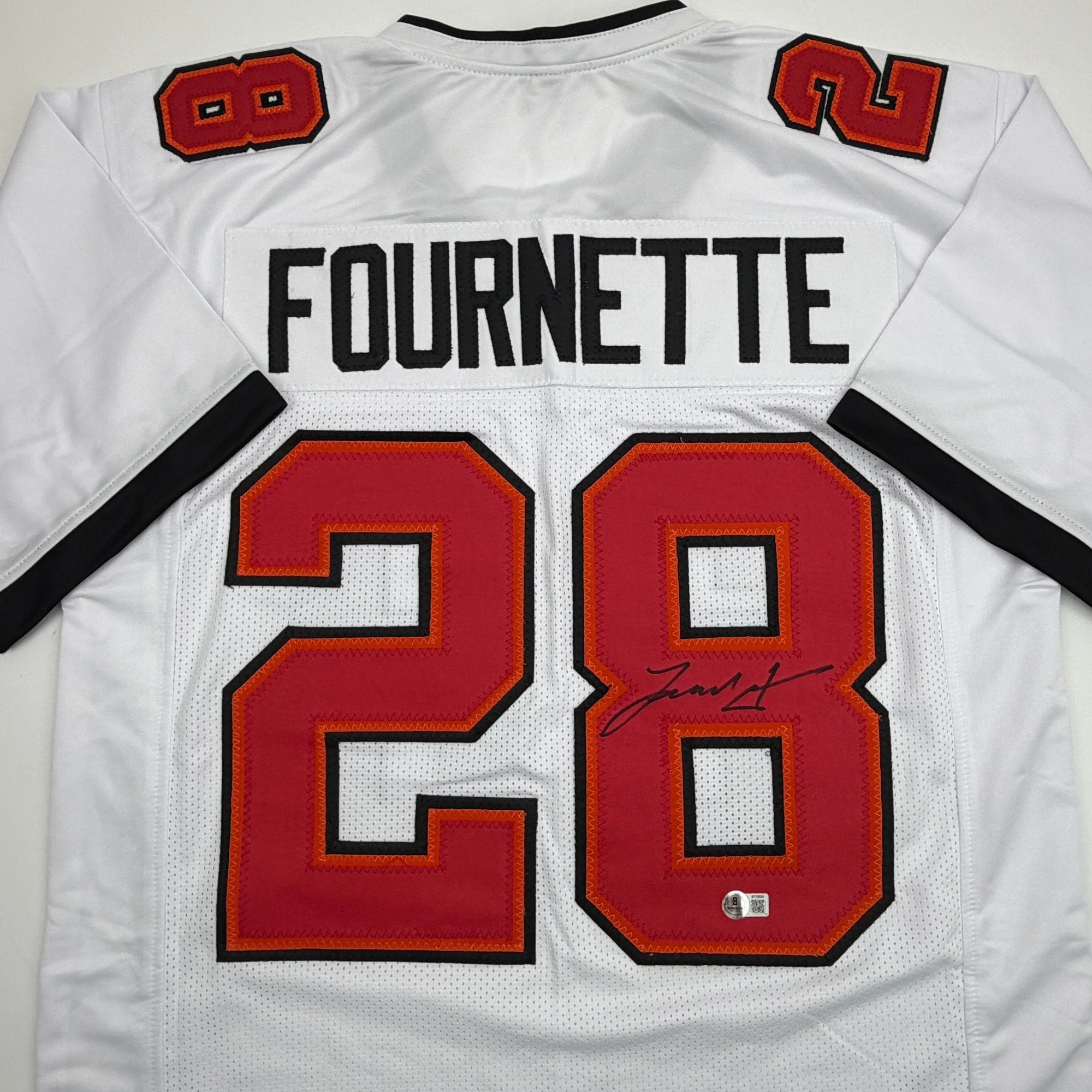 Autographed/Signed Leonard Fournette Tampa Bay White Football Jersey Beckett BAS COA - Image 2