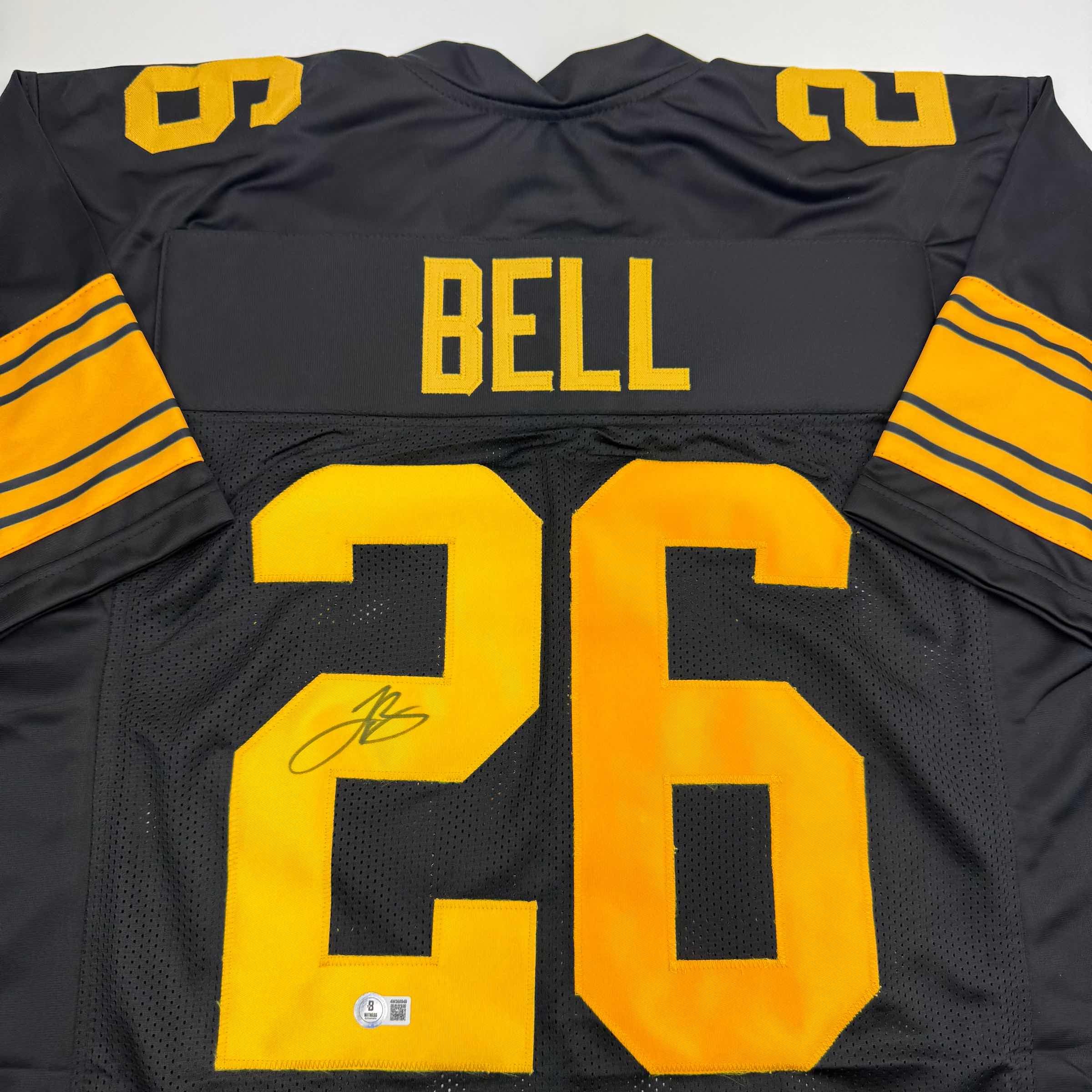 Autographed/Signed Le'Veon LeVeon Bell Pittsburgh Black Color Rush Football Jersey JSA COA - Image 2