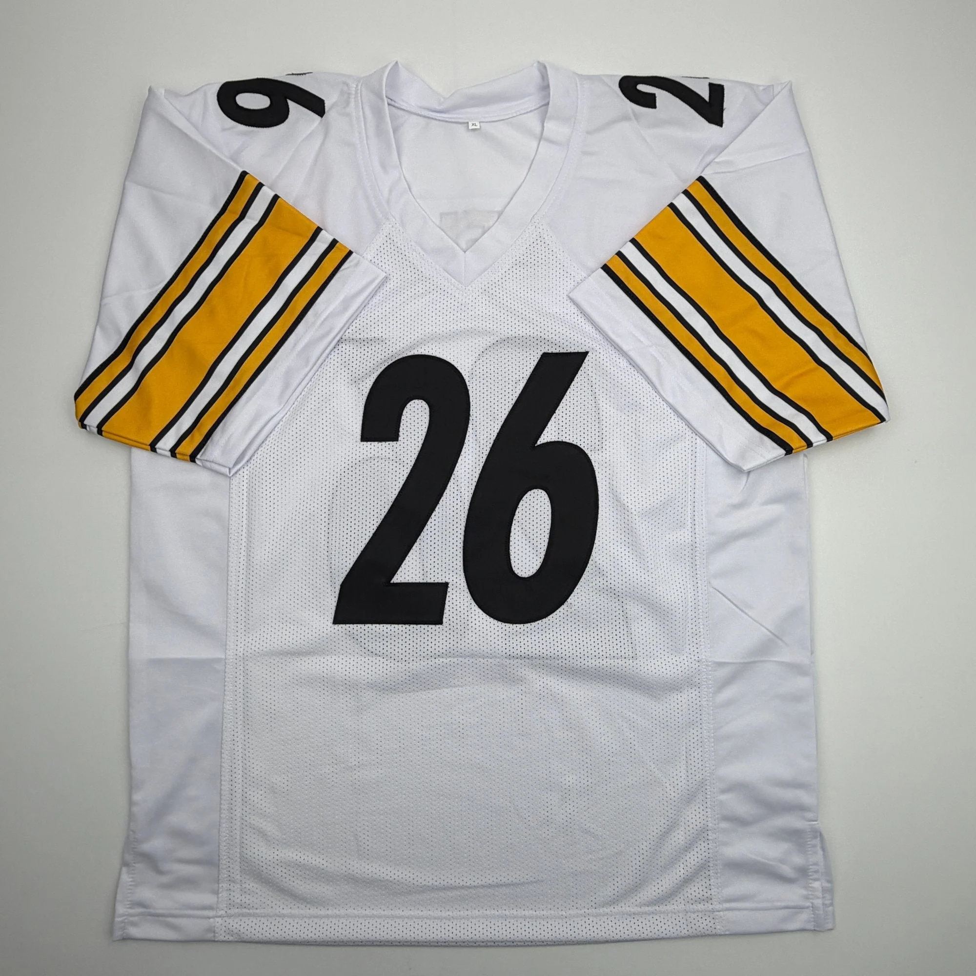 Autographed/Signed Le'Veon LeVeon Bell Pittsburgh White Football Jersey Beckett BAS COA - Image 4
